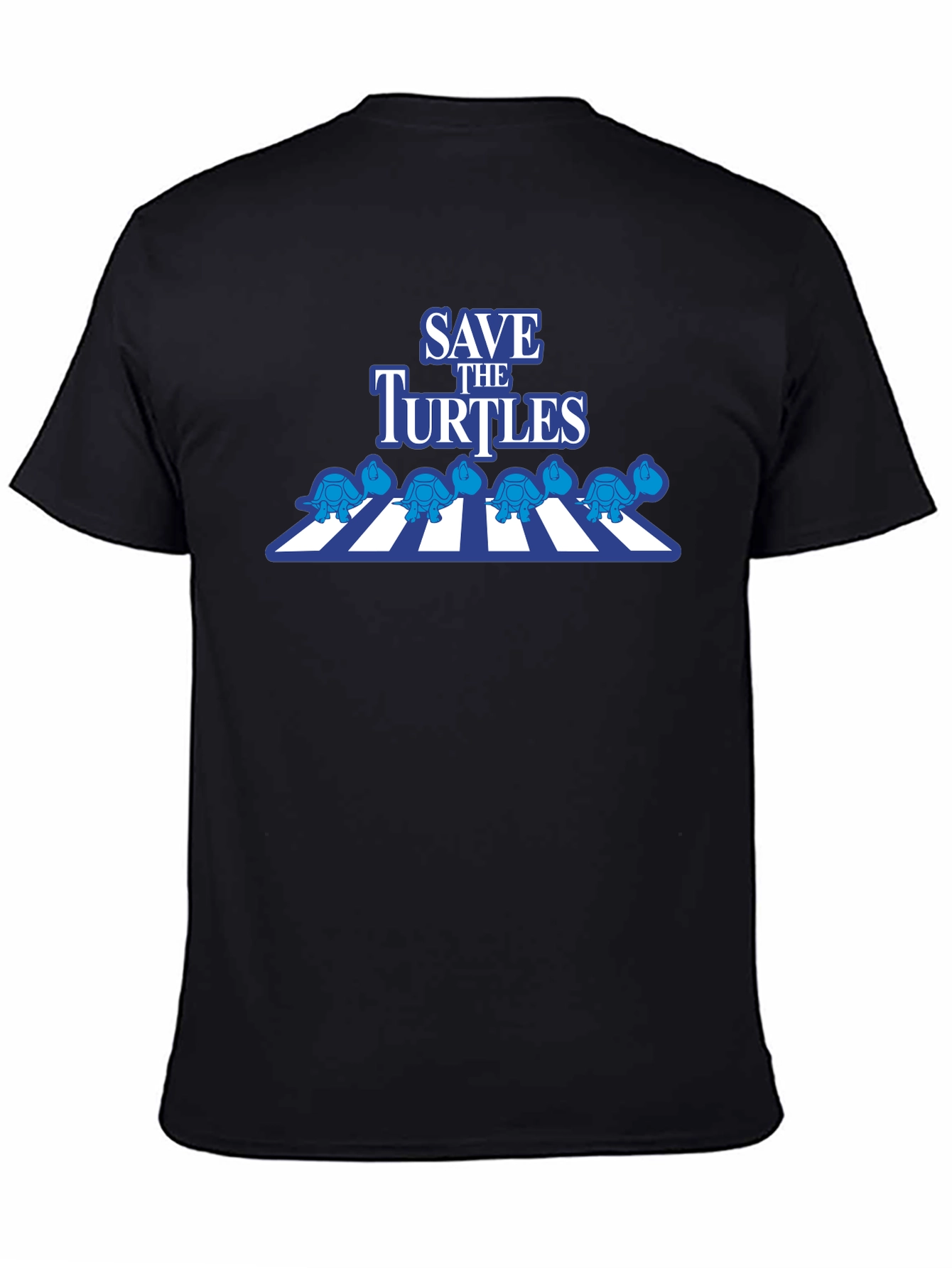 Black Save the Turtles T-Shirt - Abbey Road Style view 4