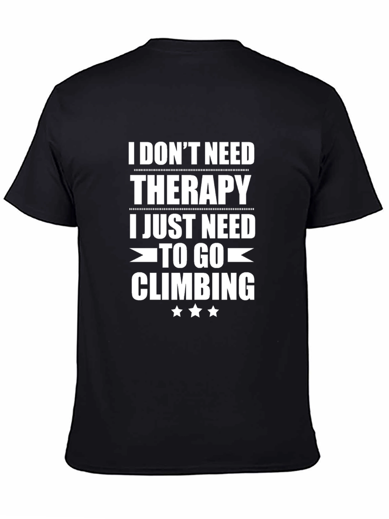 Black Climbing Therapy T-Shirt - Black Graphic Tee view 4