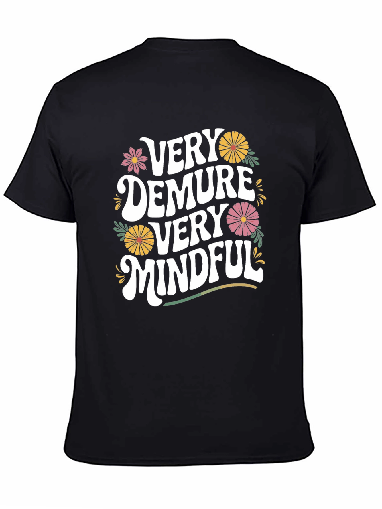 Black Very Demure Very Mindful Graphic Tee view 4