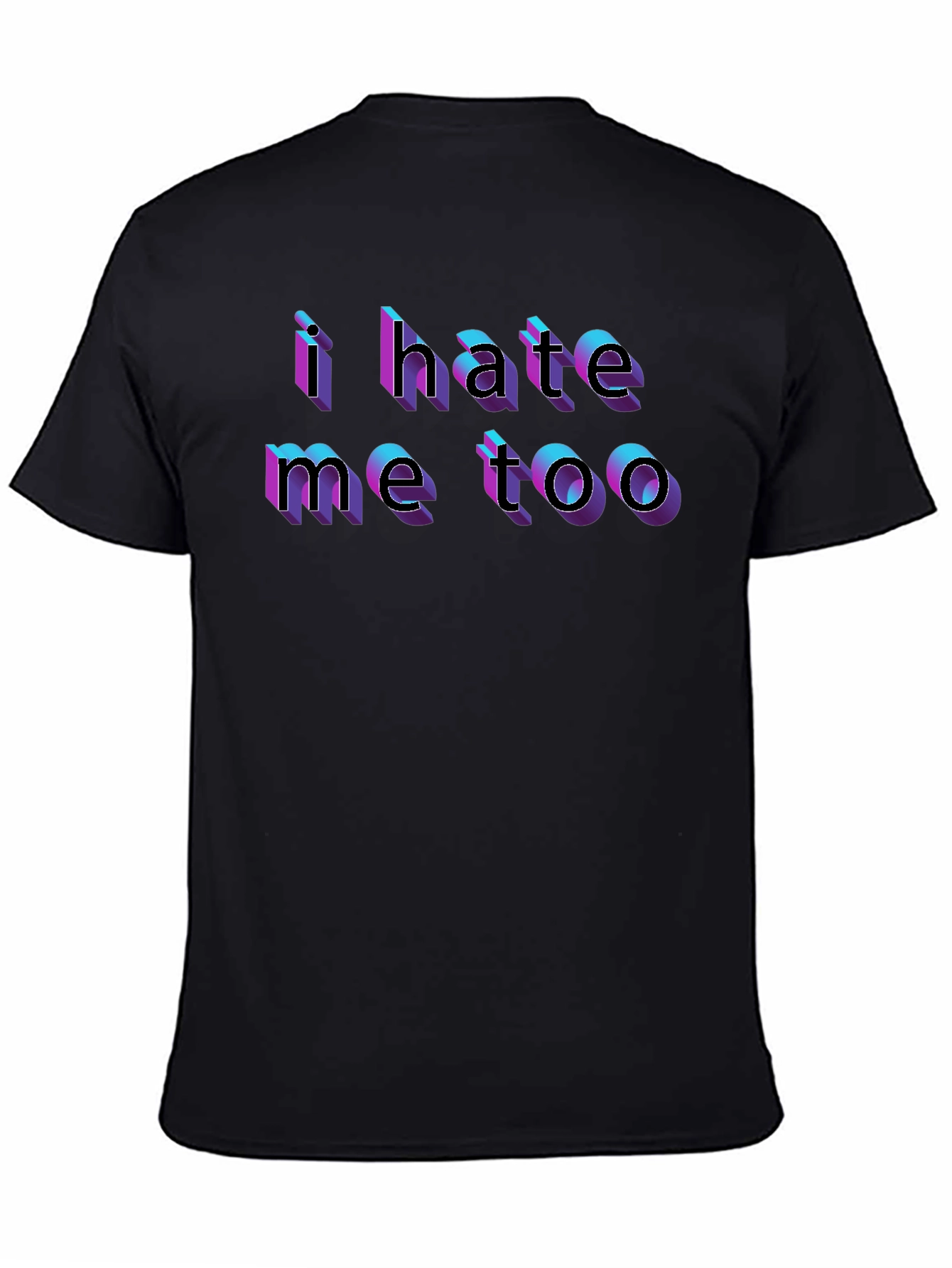 Black I Hate Me Too Graphic Tee - Black view 4