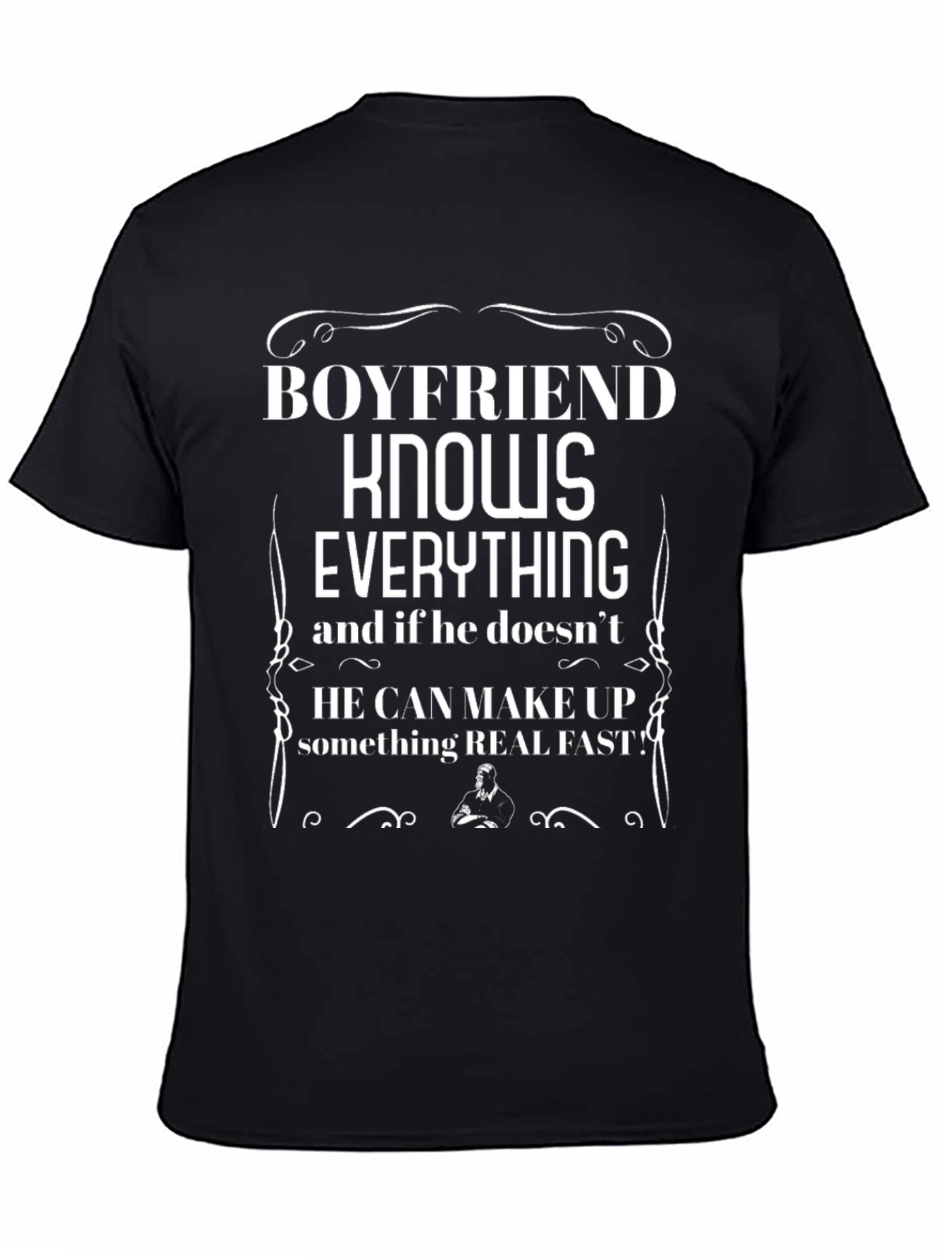Black Boyfriend Knows Everything Graphic Tee view 4