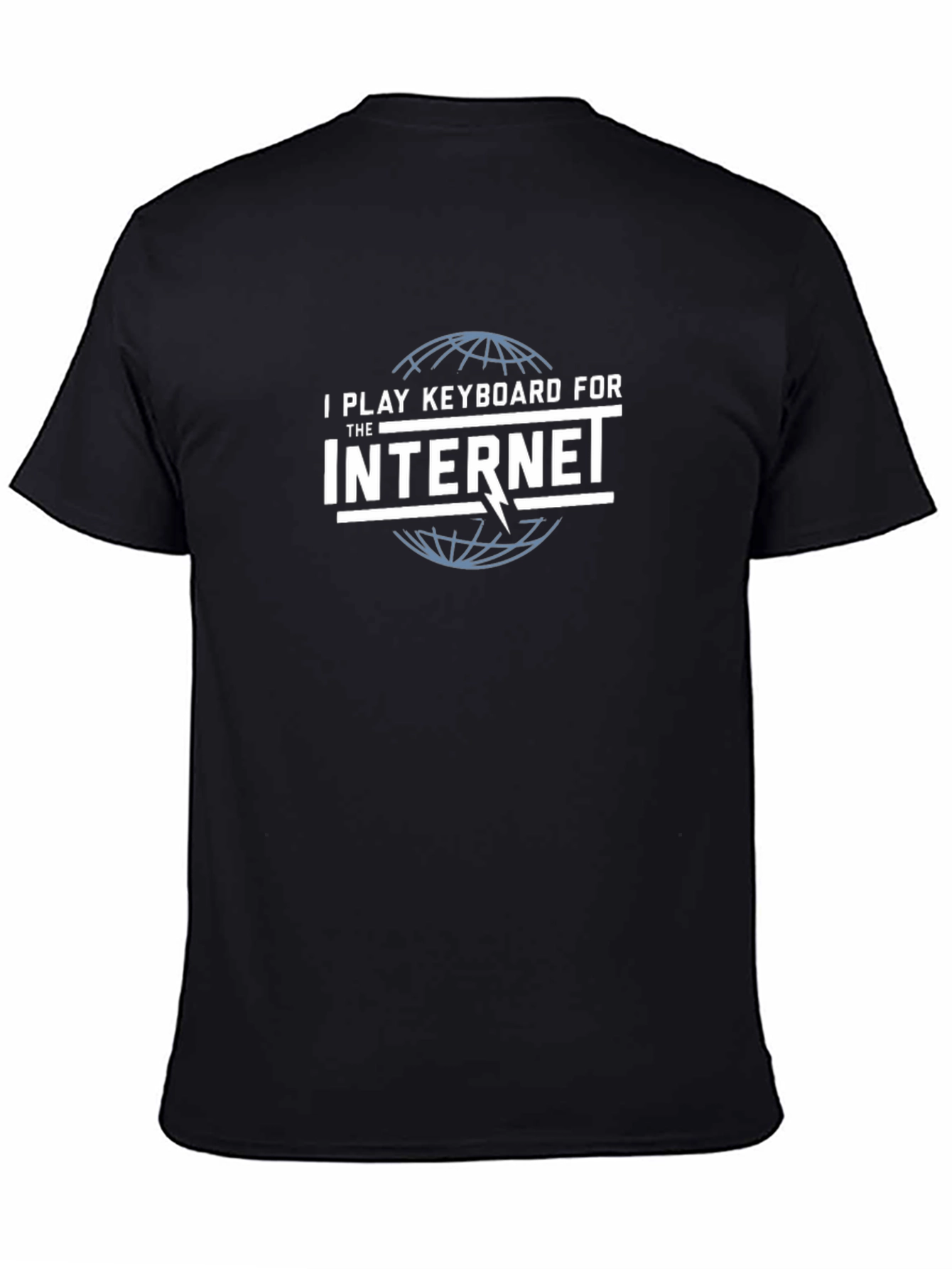 Black I Play Keyboard For The Internet Graphic T-Shirt view 4
