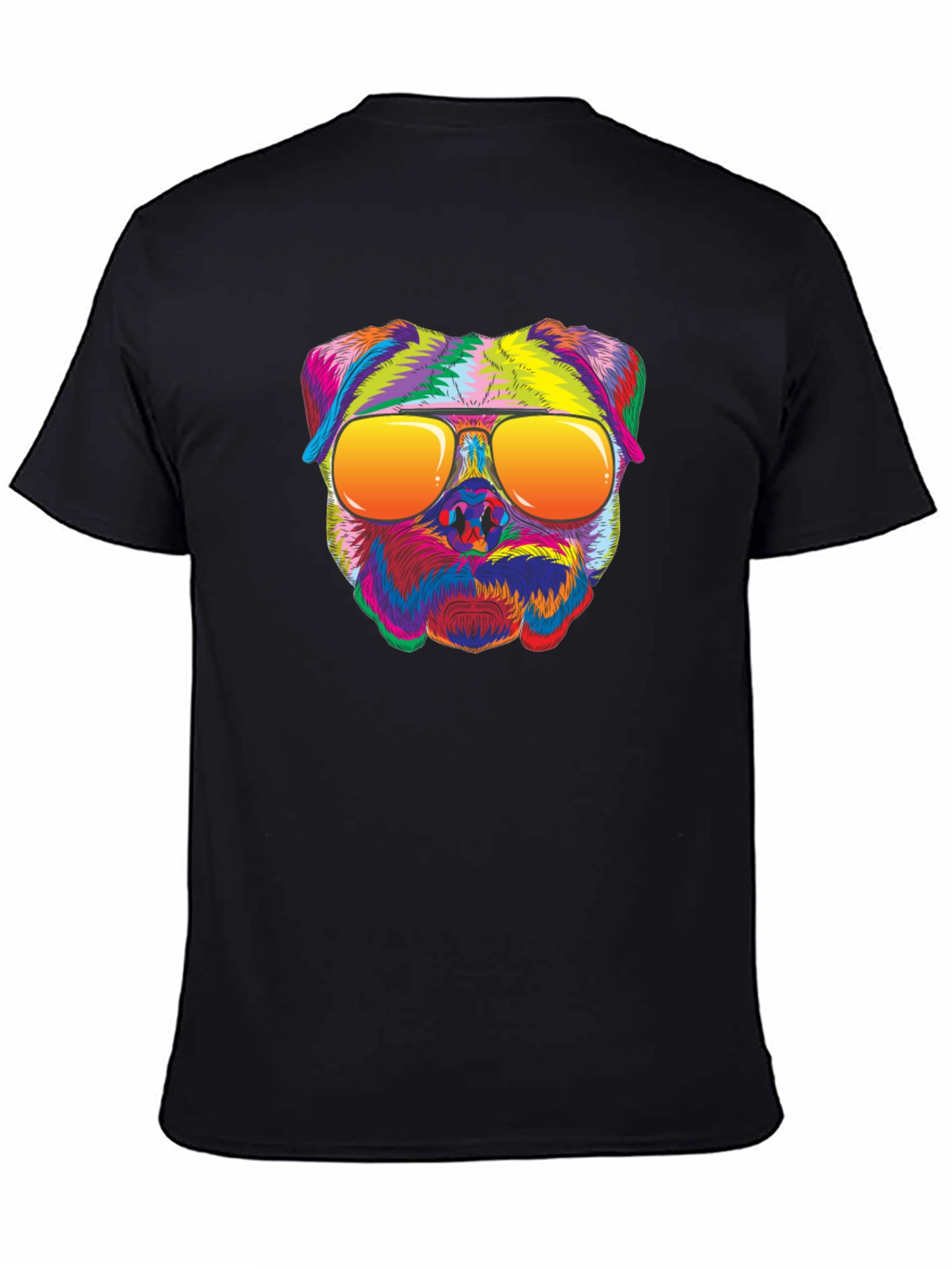 Black Cool Dog Graphic T-Shirt - Unisex Black Tee view 4