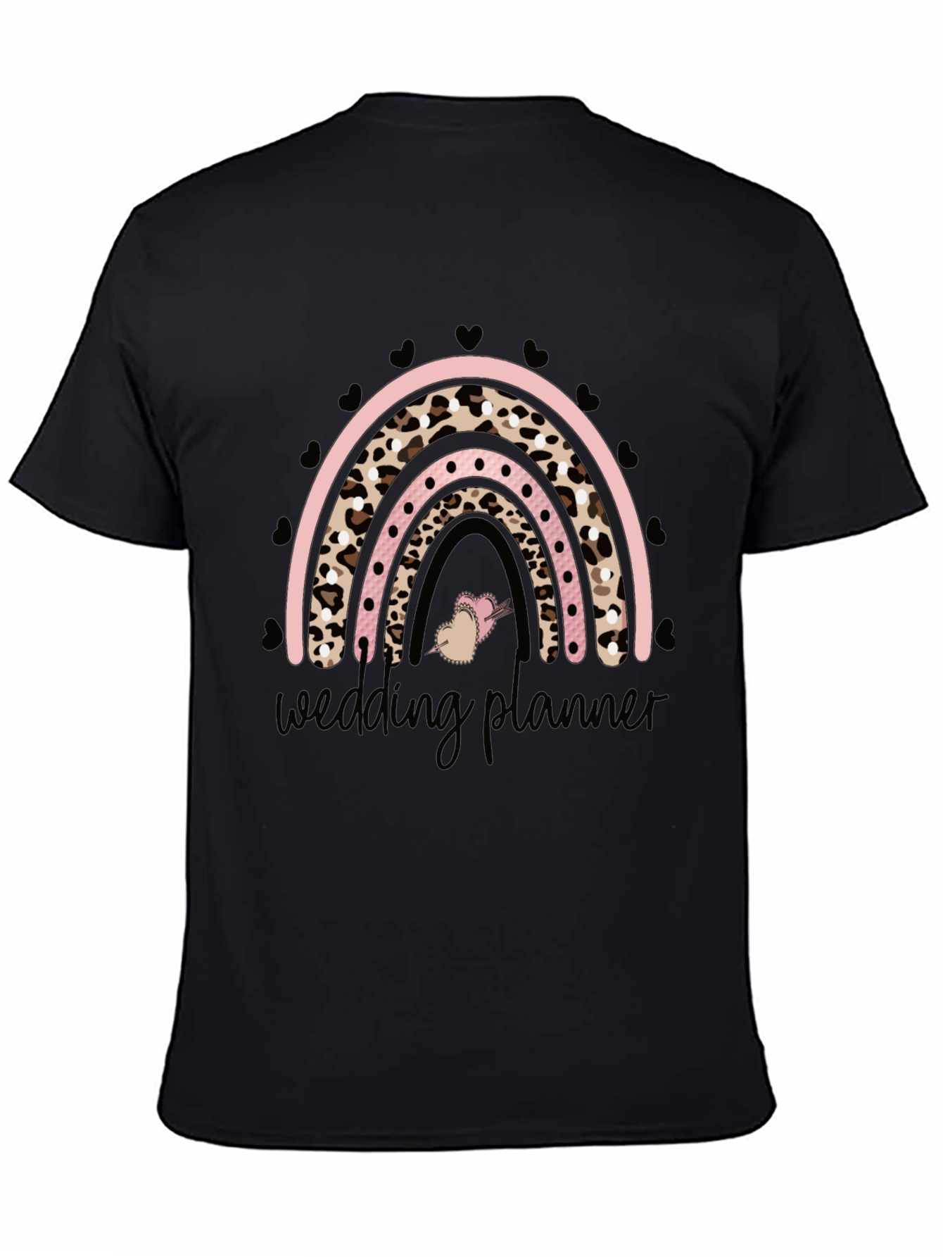 Black Wedding Planner Rainbow Graphic Tee view 4