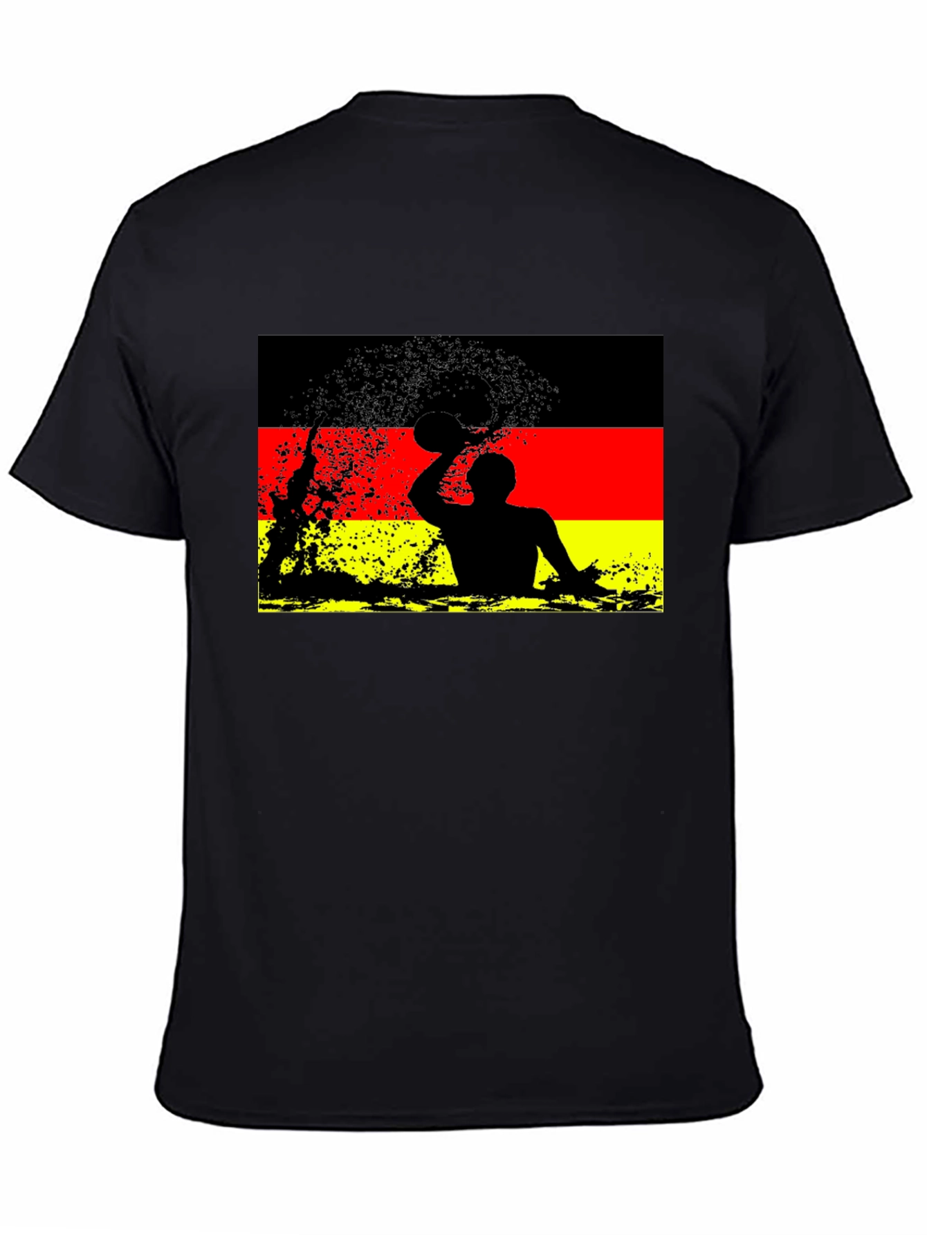 Black German Water Polo T-Shirt - Black view 4