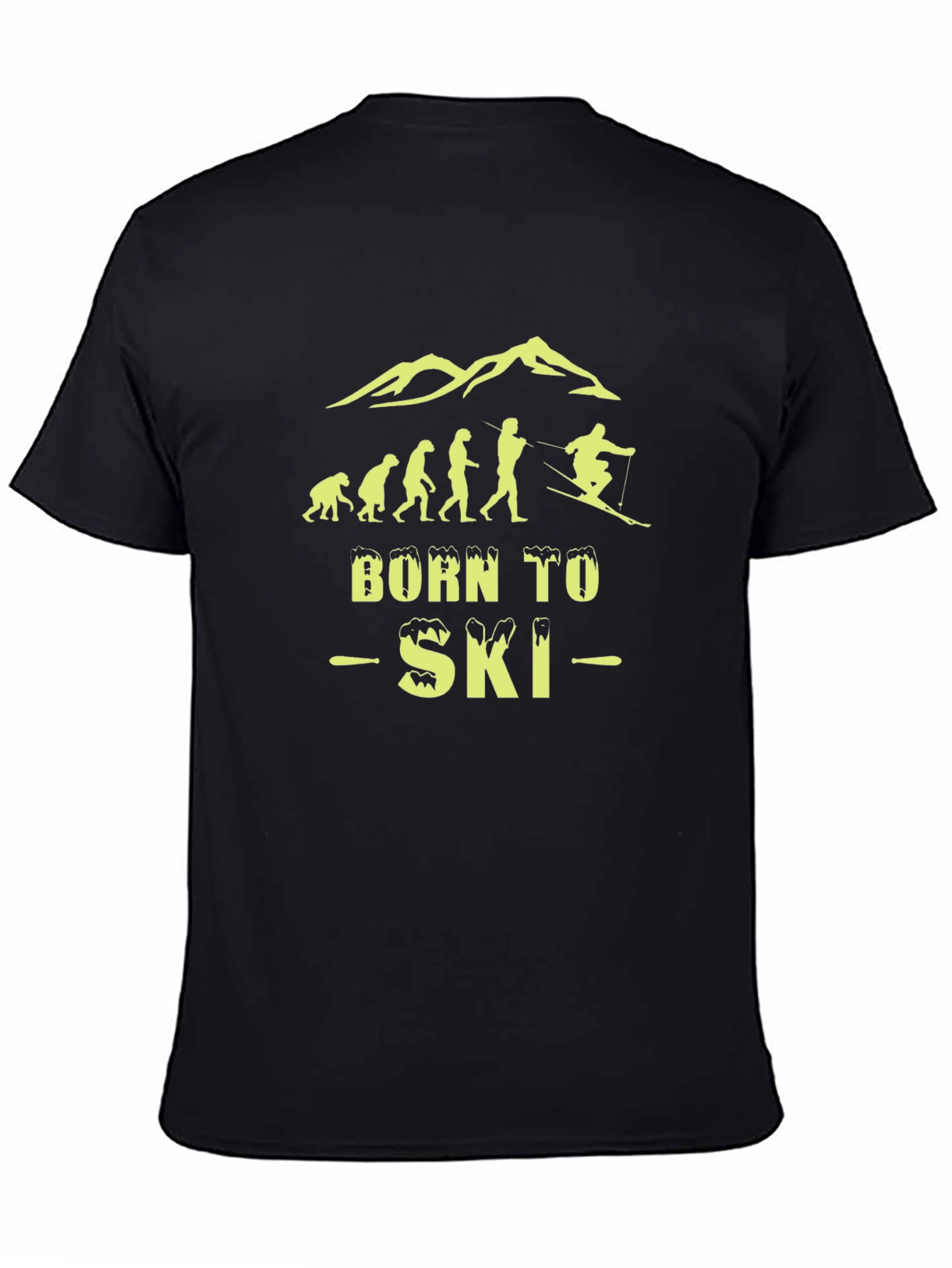 Black Born to Ski Evolution T-Shirt view 4