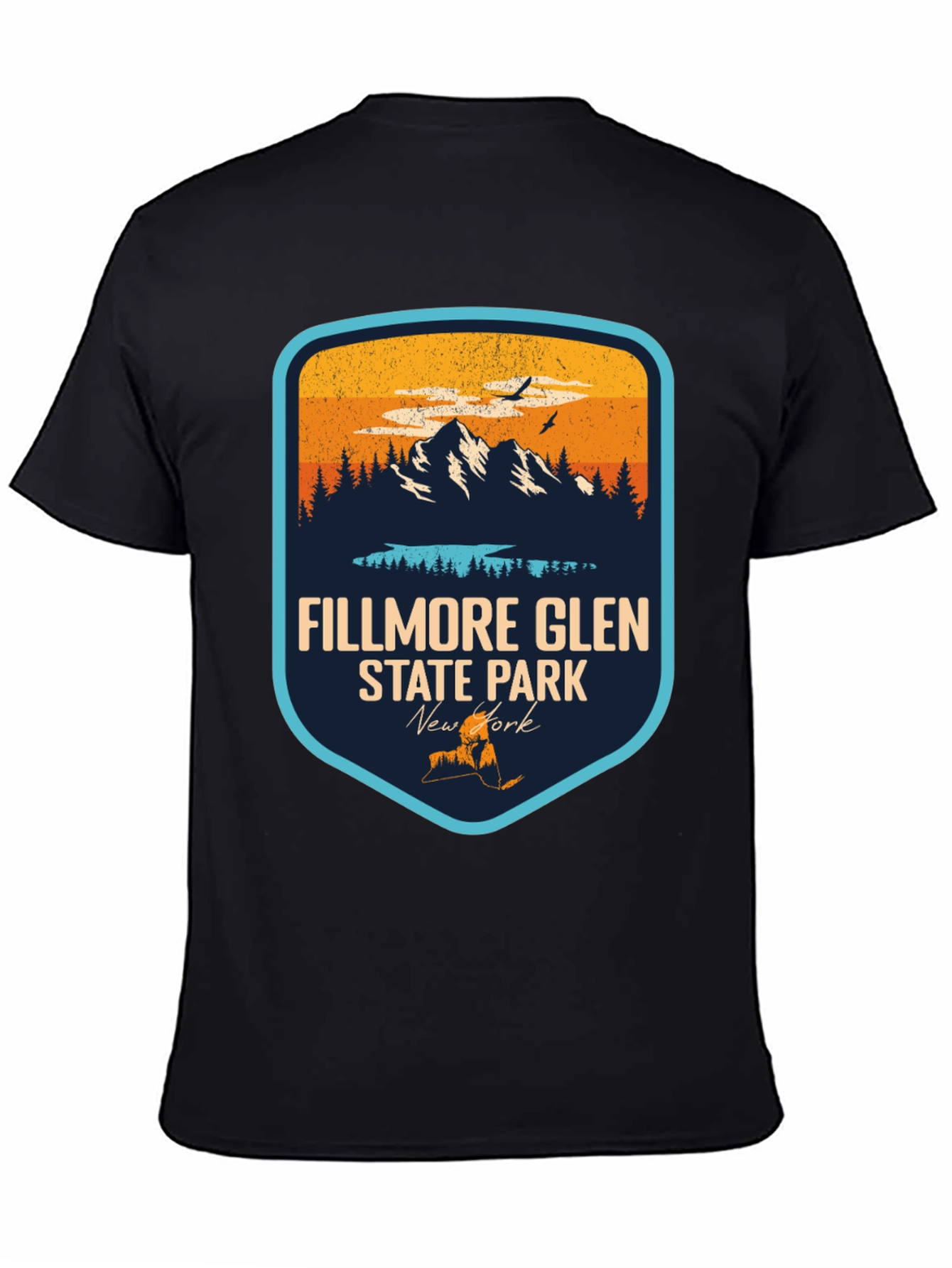 Black Fillmore Glen State Park Black T-Shirt view 4