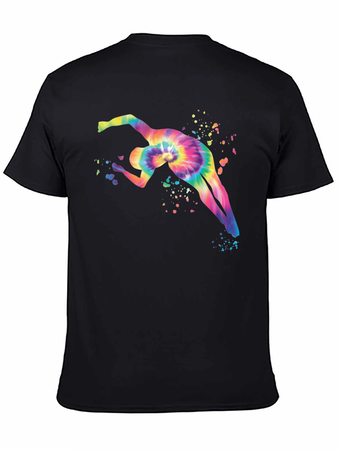 Black Tie-Dye Gymnast Graphic Black T-Shirt view 4