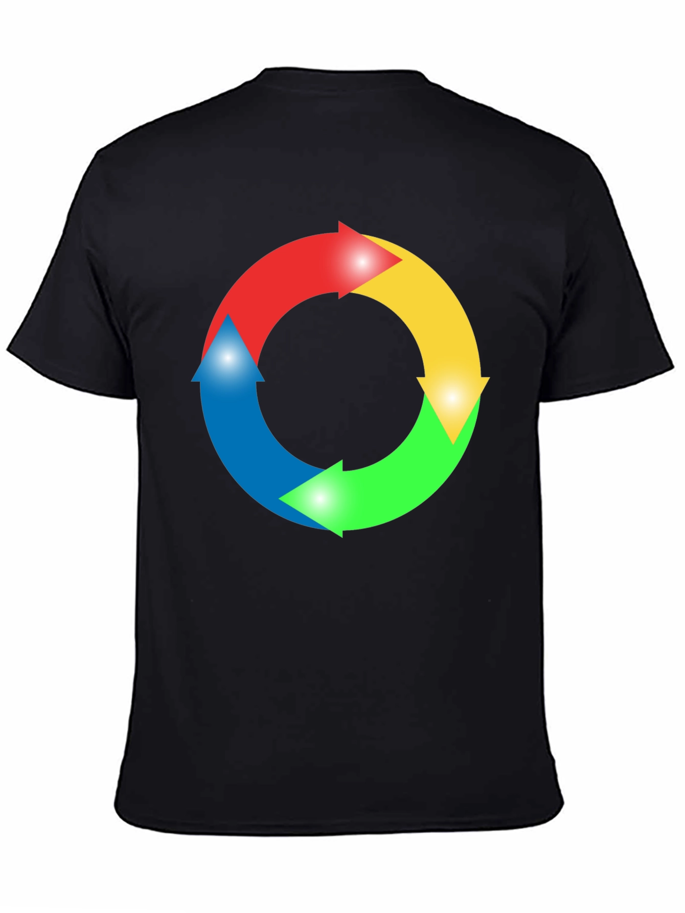 Black Circular Arrow Graphic Black T-Shirt view 4
