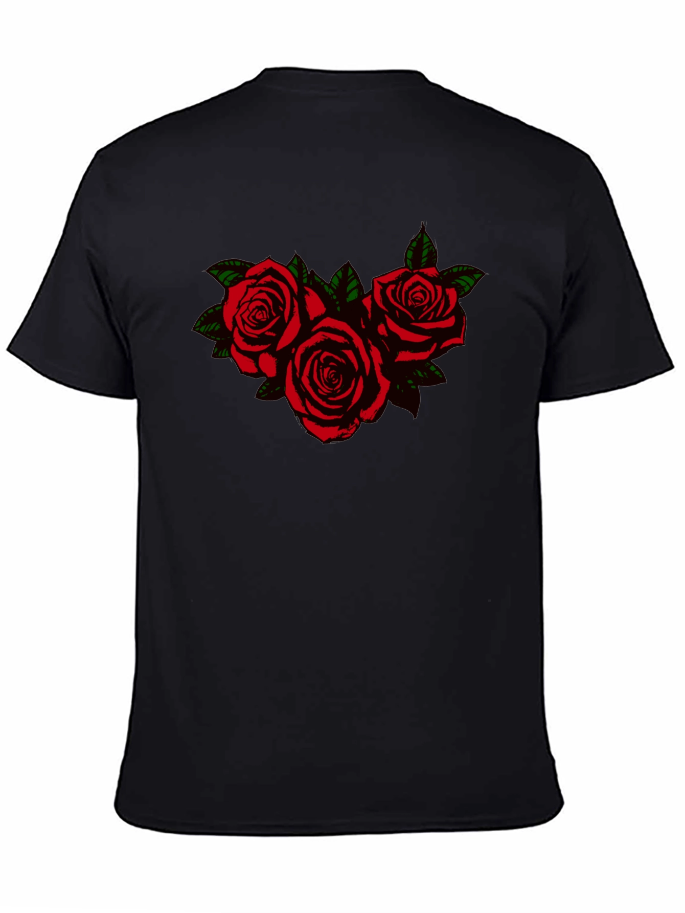 Black Black T-Shirt with Rose Graphic view 4