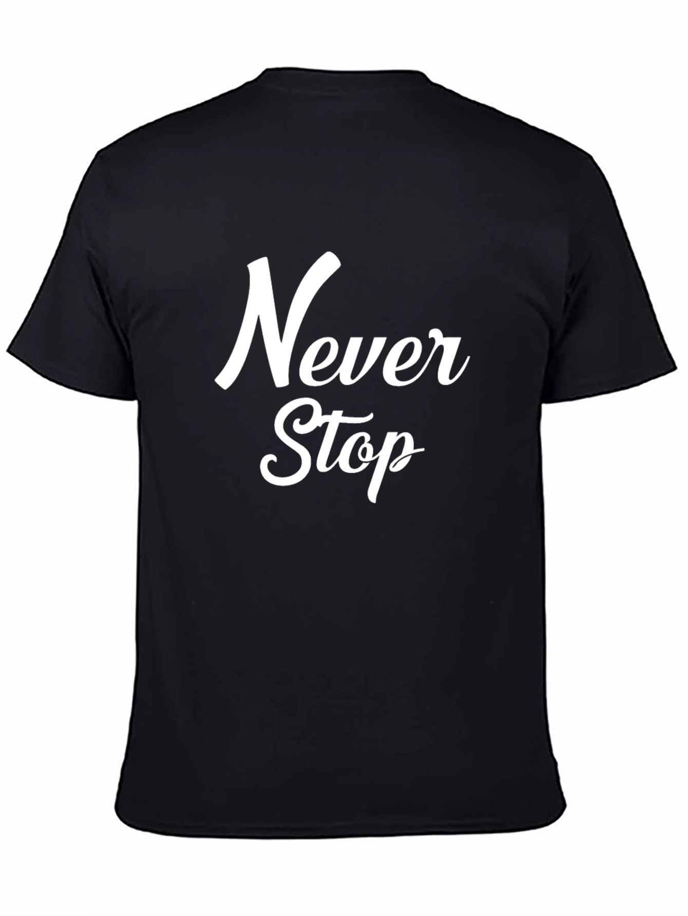 Black Never Stop Graphic T-Shirt - Black Casual Tee view 4