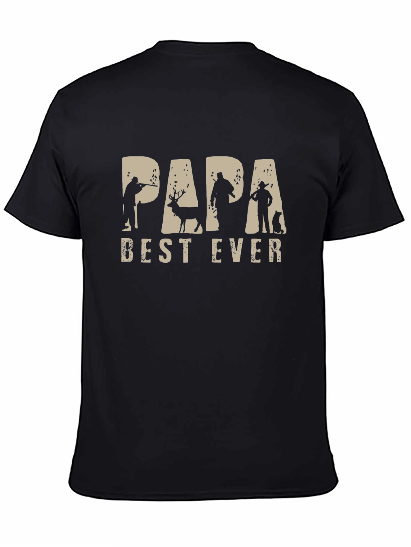 Black Papa Best Ever Hunting Graphic T-Shirt view 4