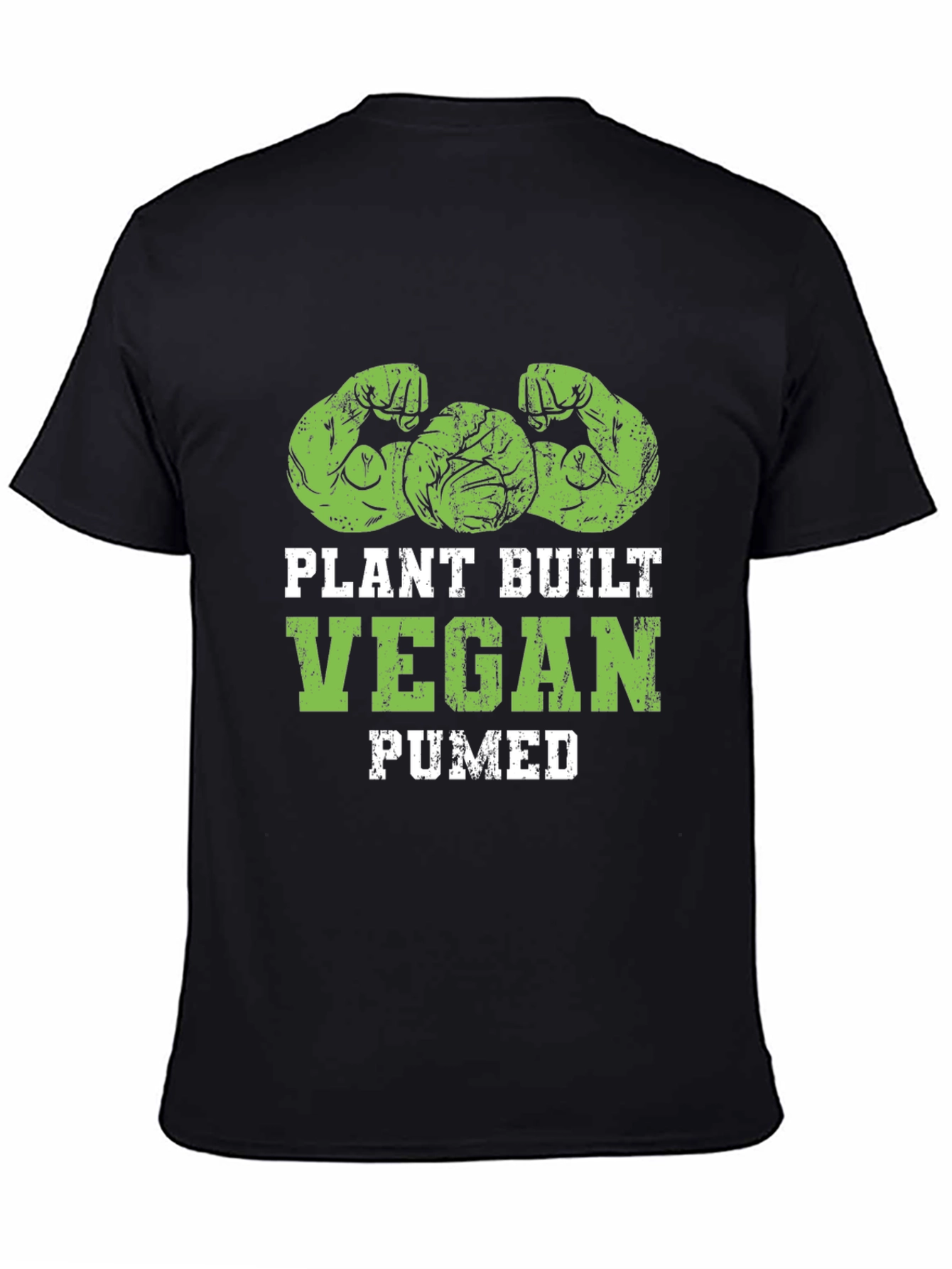Black Plant Built Vegan Pumped Black T-Shirt view 4