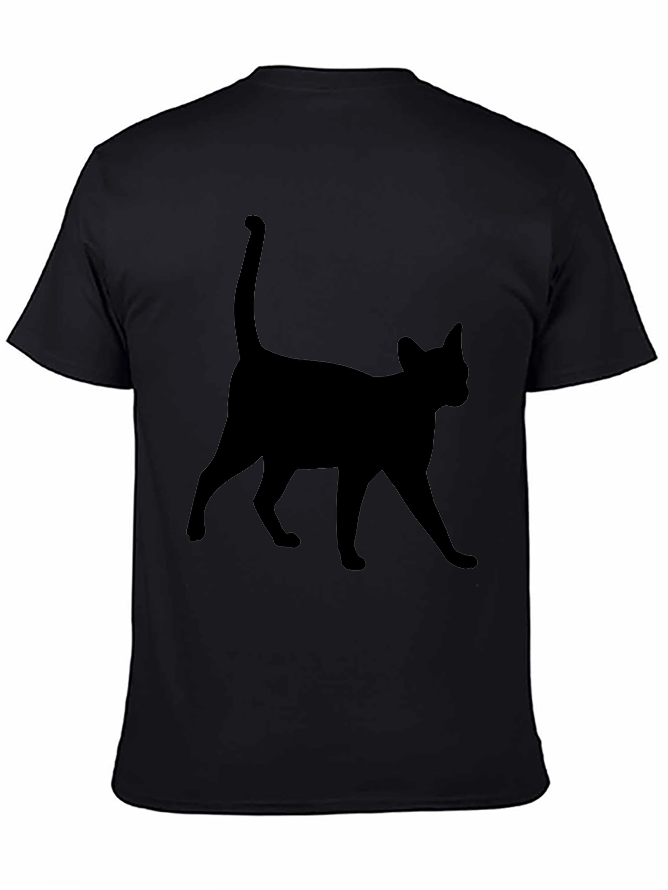 Black Black Cat Silhouette Tee - Unisex Casual T-Shirt view 4