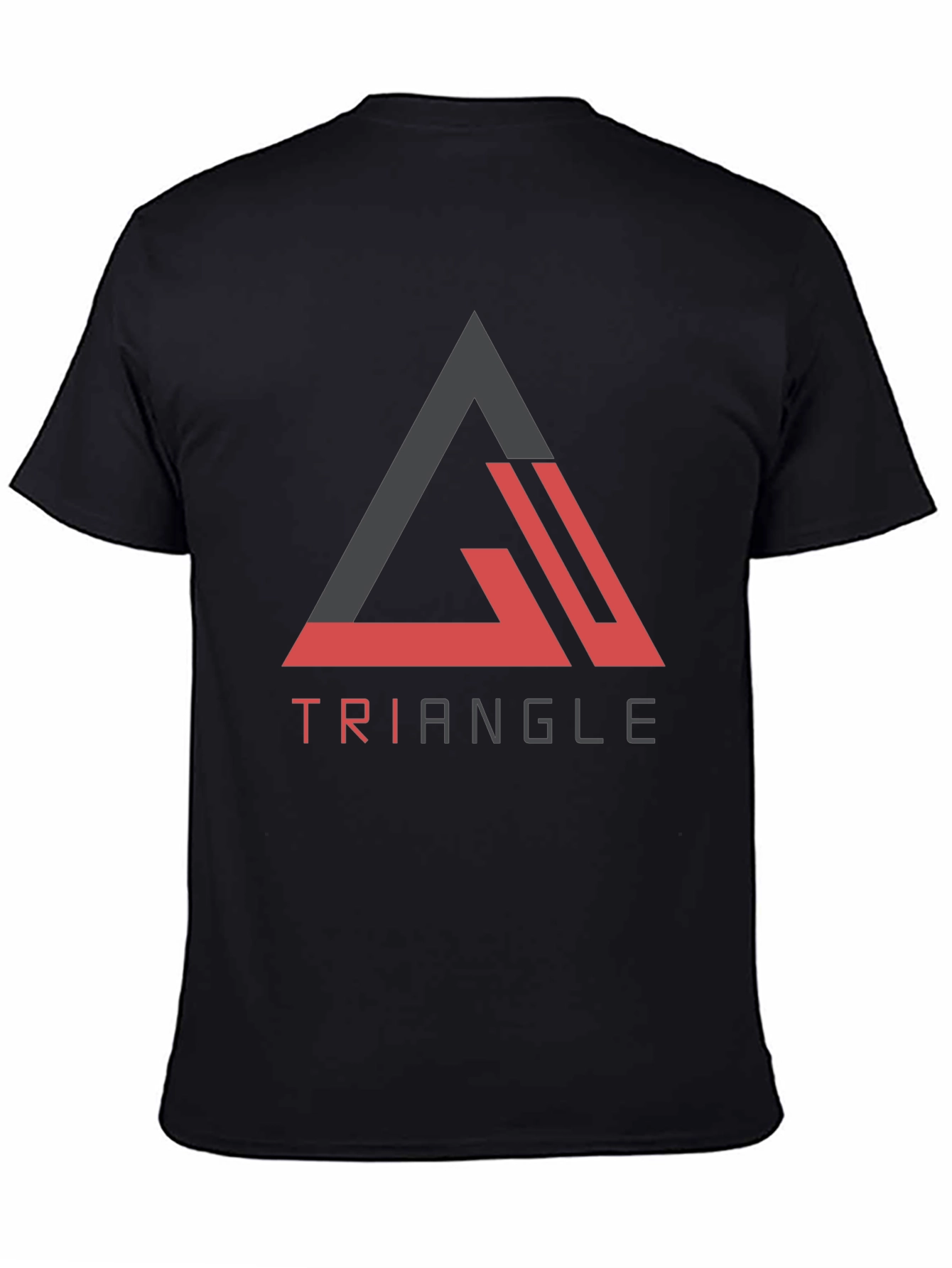 Black Triangle Graphic Tee - Modern Casual Black T-Shirt view 4