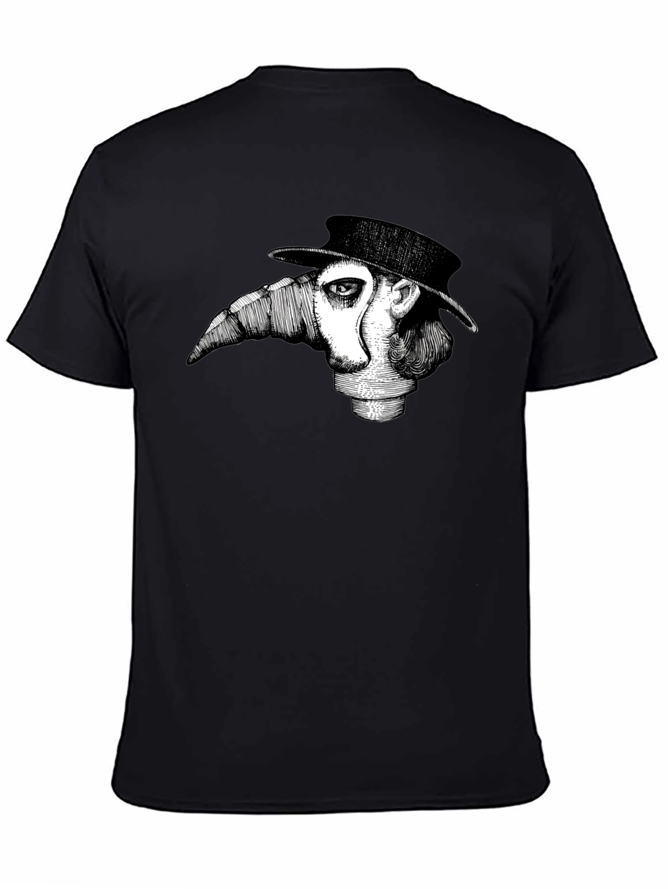 Black Plague Doctor Graphic T-Shirt - Unique Design view 4