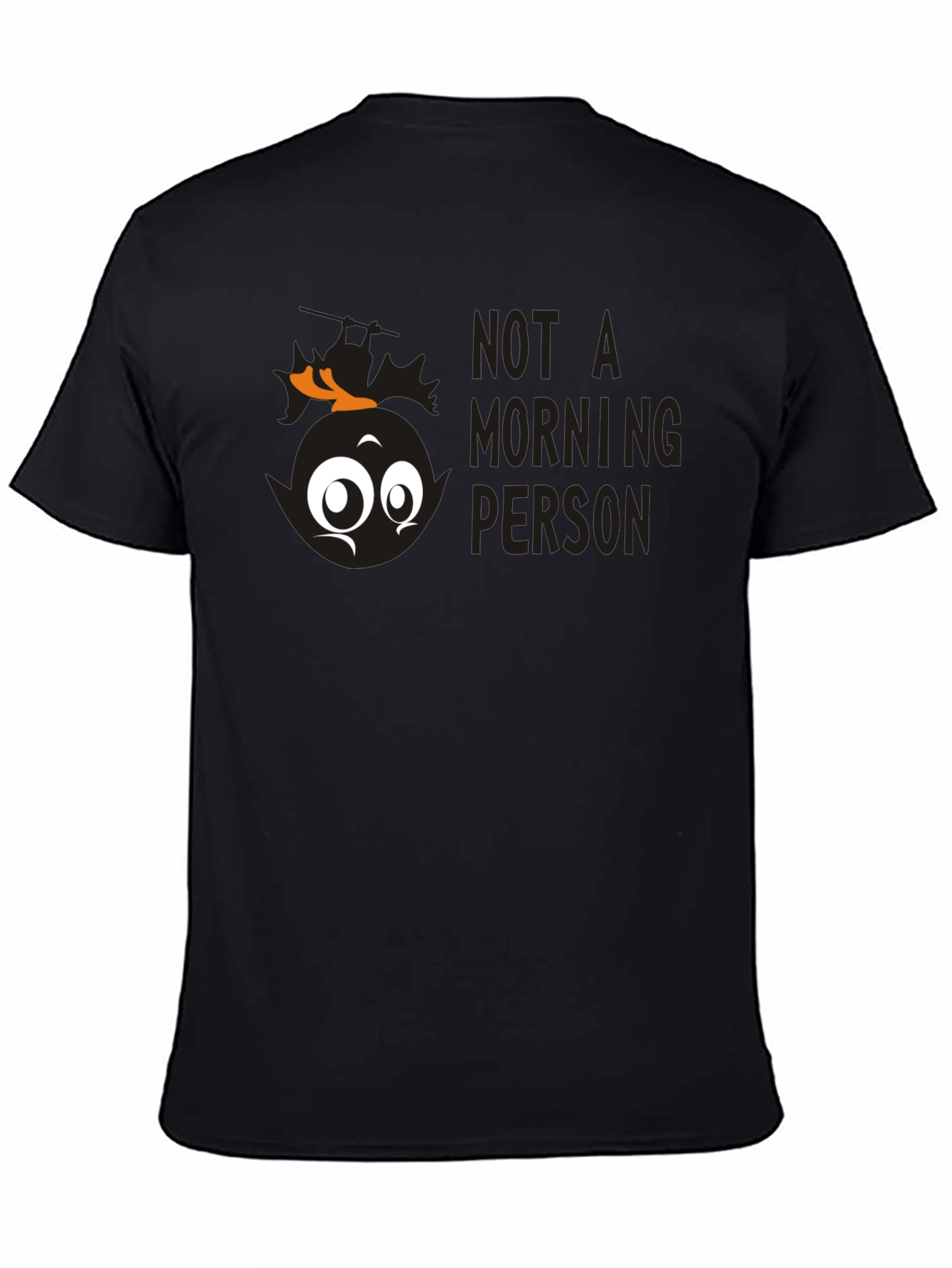 Black Funny "Not A Morning Person" Graphic Tee view 4