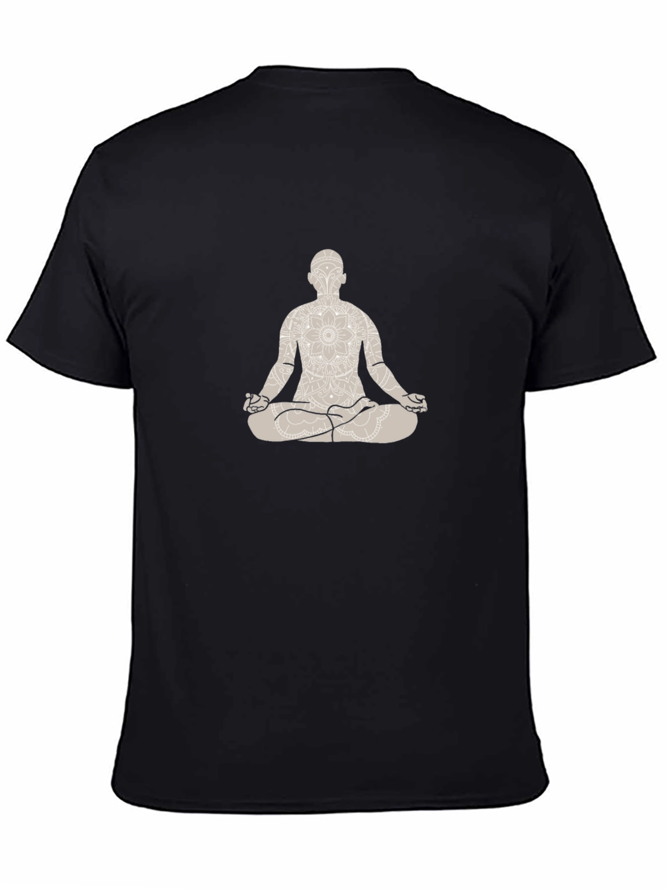 Black Meditative Man Graphic Tee - Black view 4