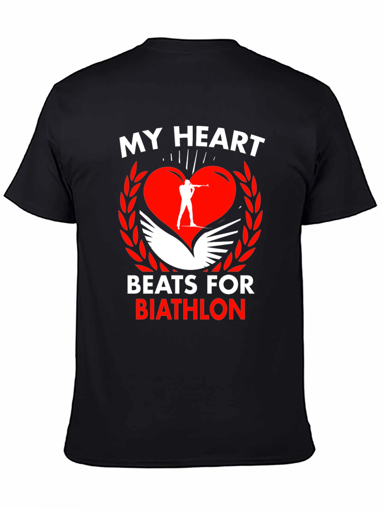 Black Biathlon Heartbeat T-Shirt view 4