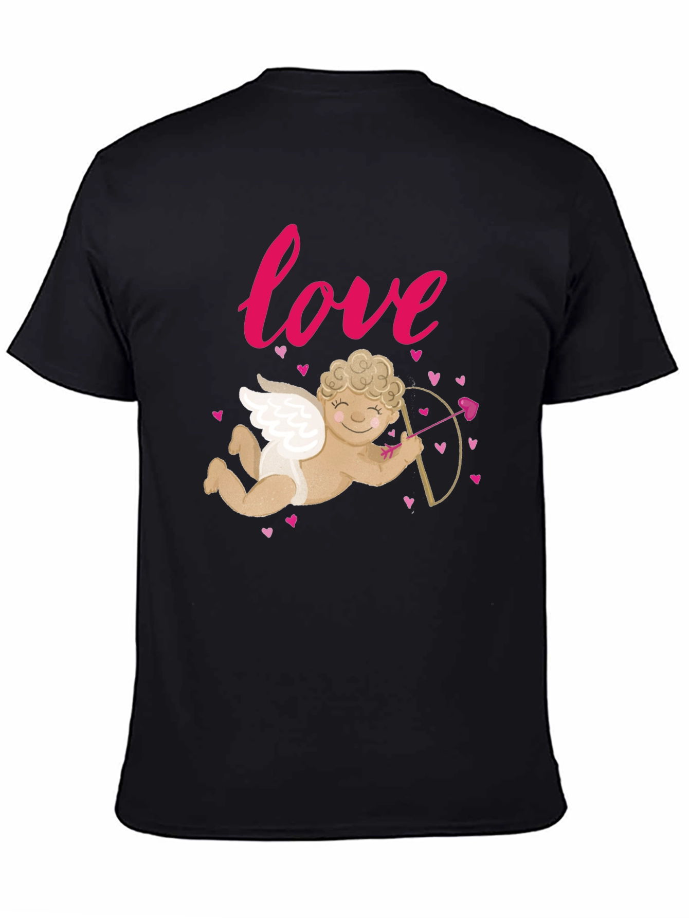Black Love Cupid Valentine's Day Graphic T-Shirt view 4