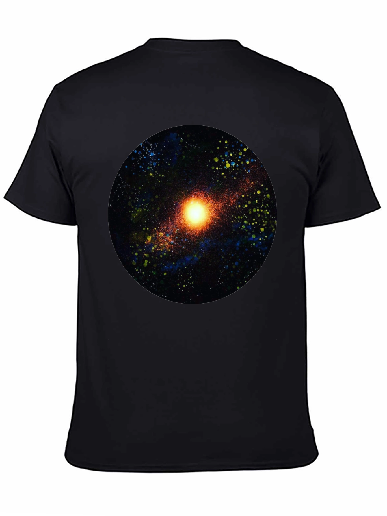 Black Galaxy Print Black T-Shirt view 4