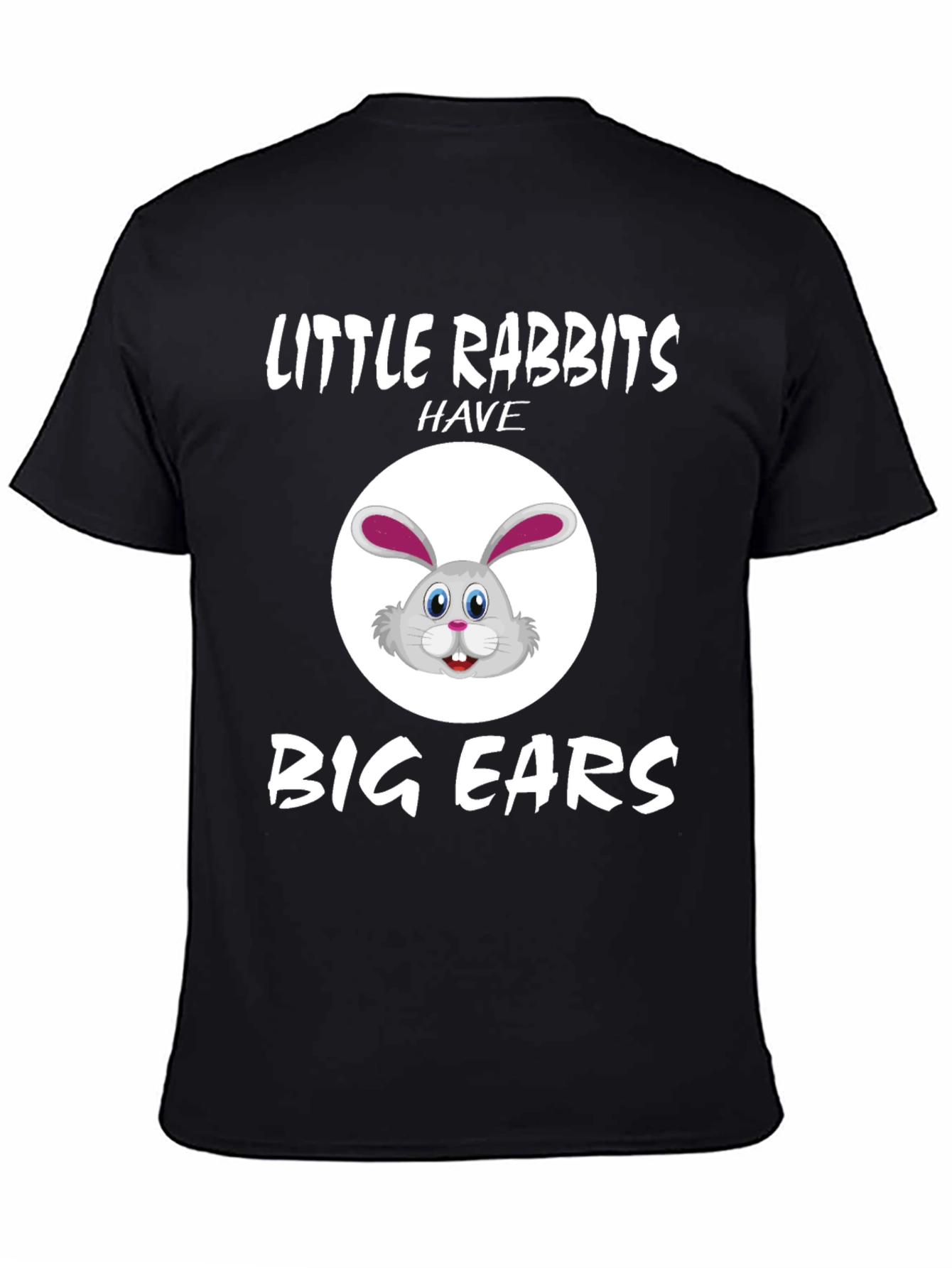 Black Little Rabbits Big Ears Graphic Tee view 4