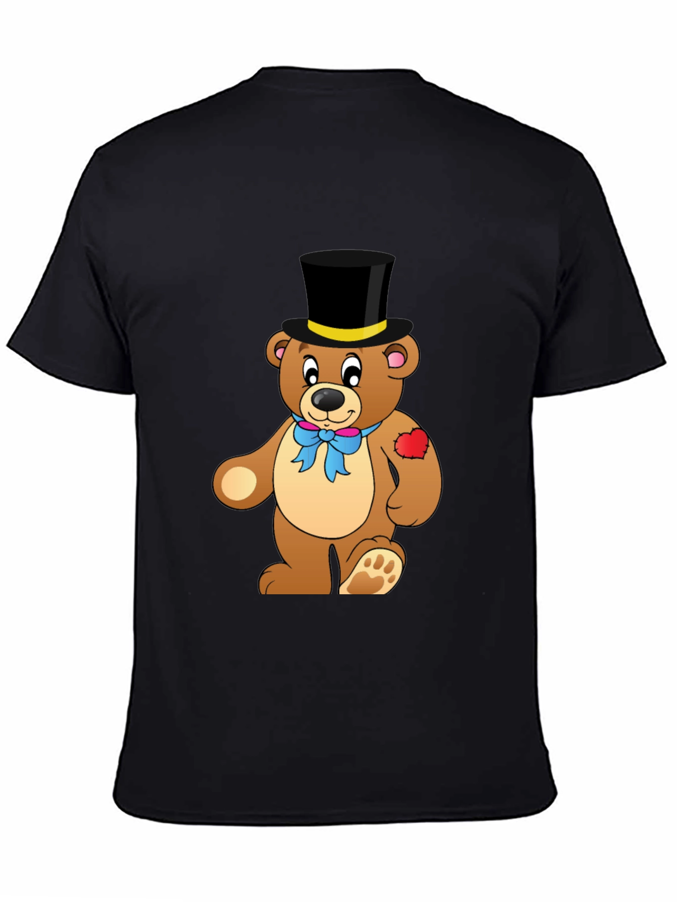 Black Teddy Bear Top Hat T-Shirt view 4