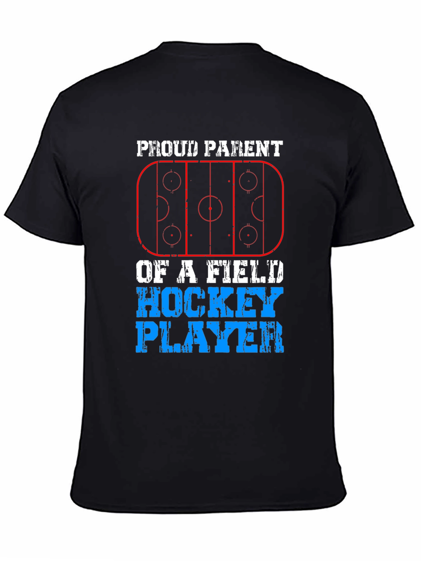 Black Proud Parent Field Hockey Player Black T-Shirt view 4