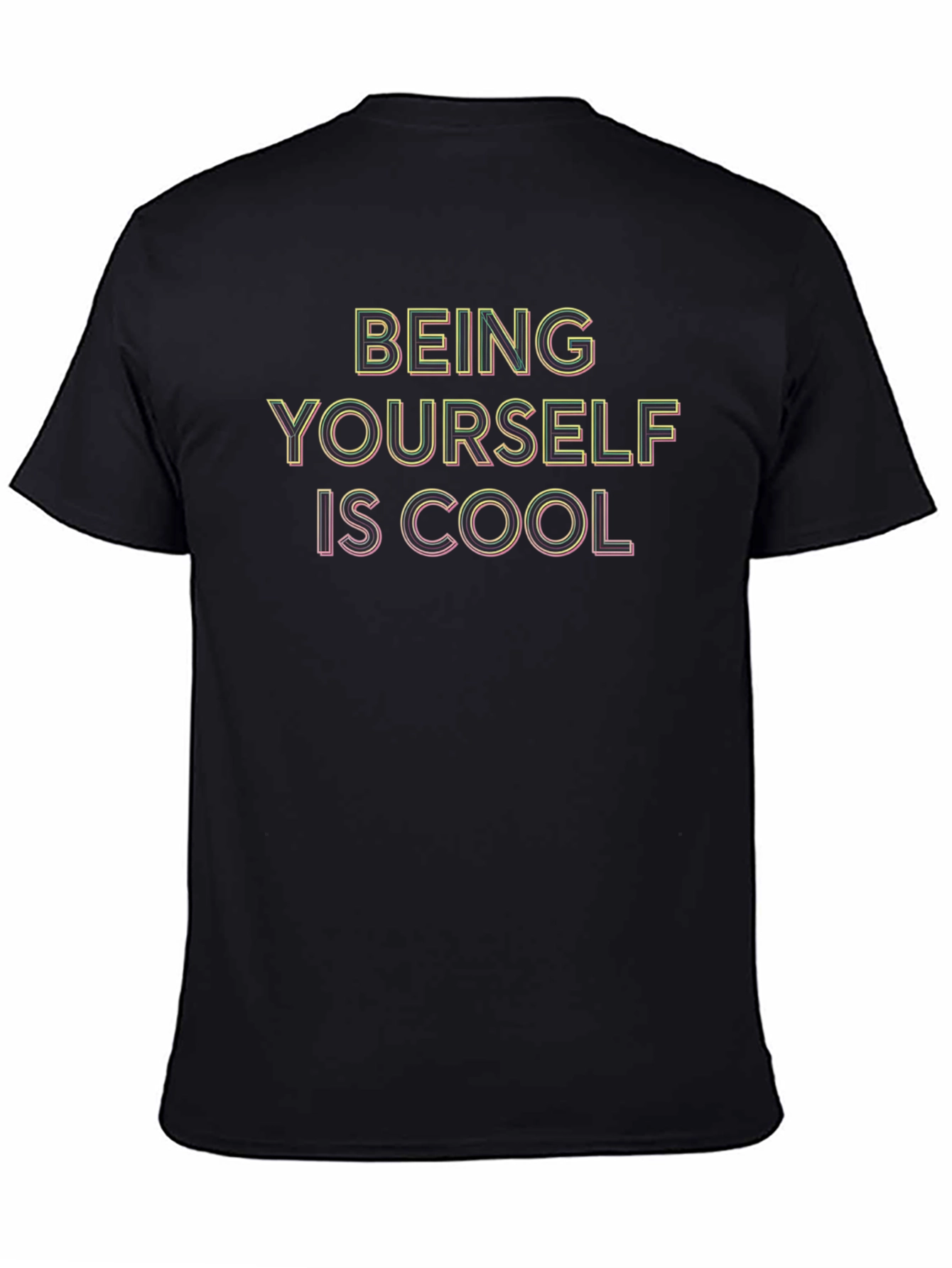 Black Being Yourself Is Cool Graphic Tee view 4