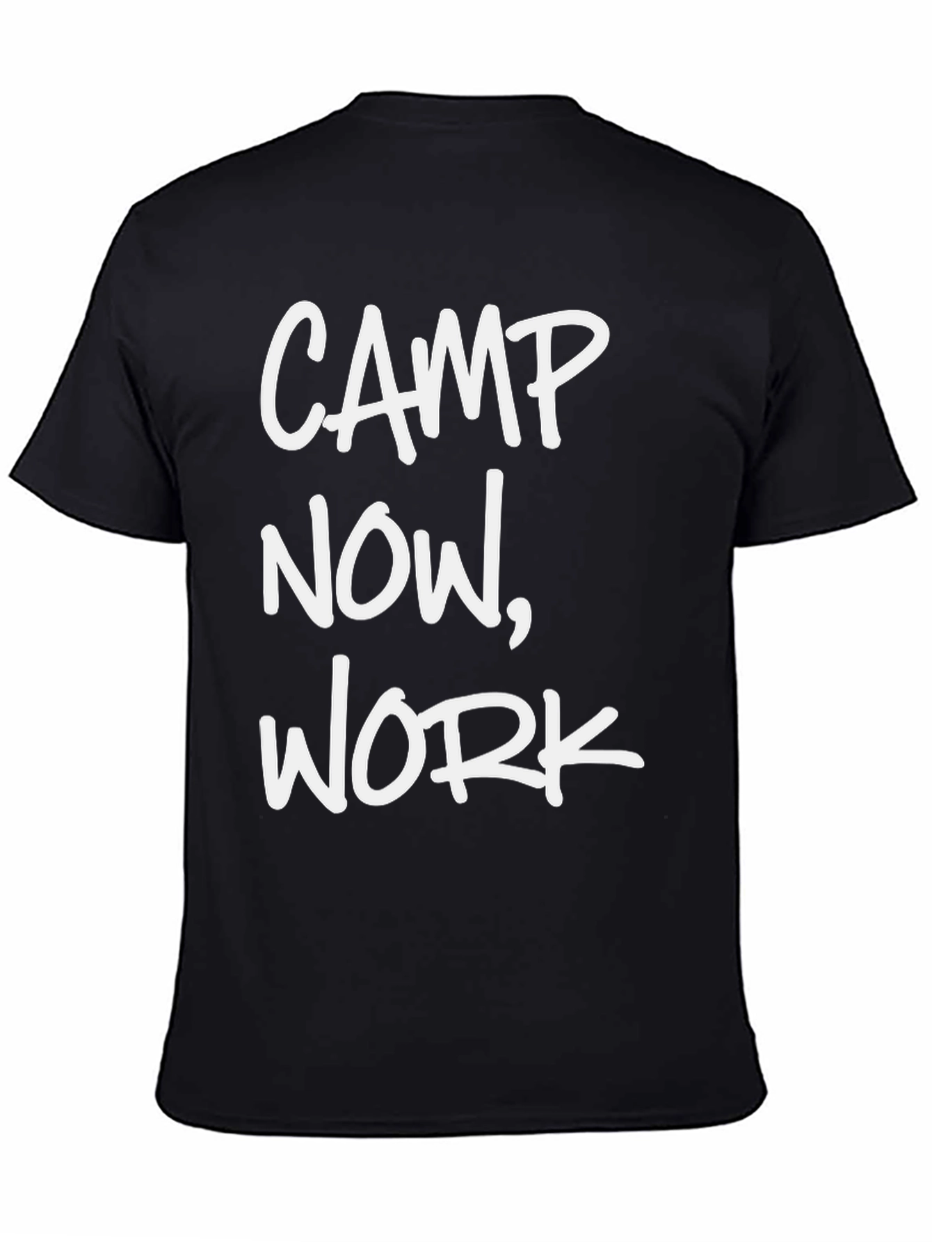 Black Camp Now, Work Later Black Graphic Tee view 4