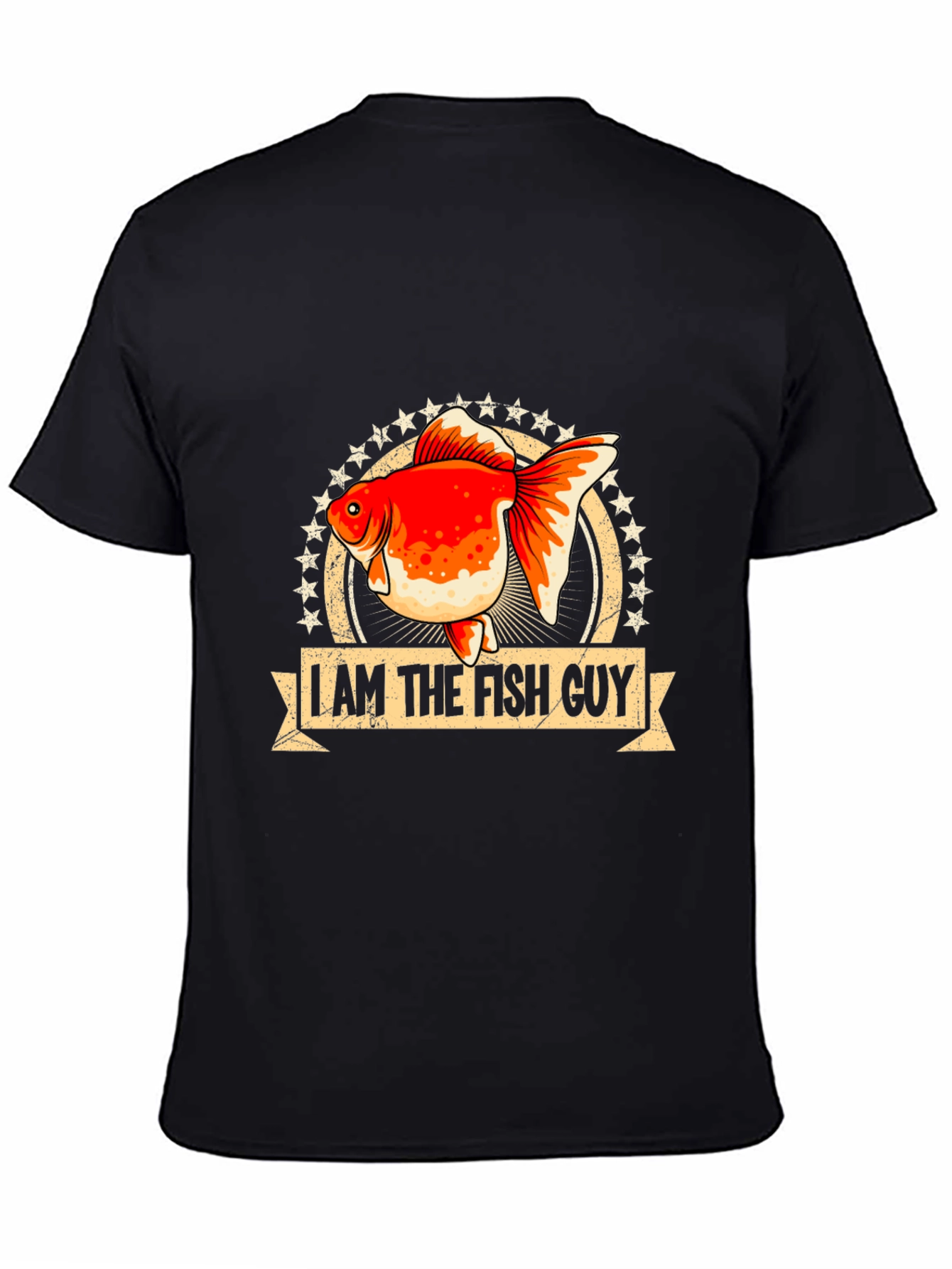 Black I Am The Fish Guy T-Shirt view 4