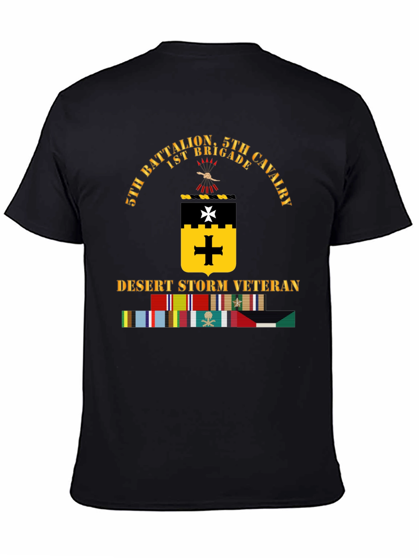 Black 5th Battalion Desert Storm Veteran T-Shirt view 4
