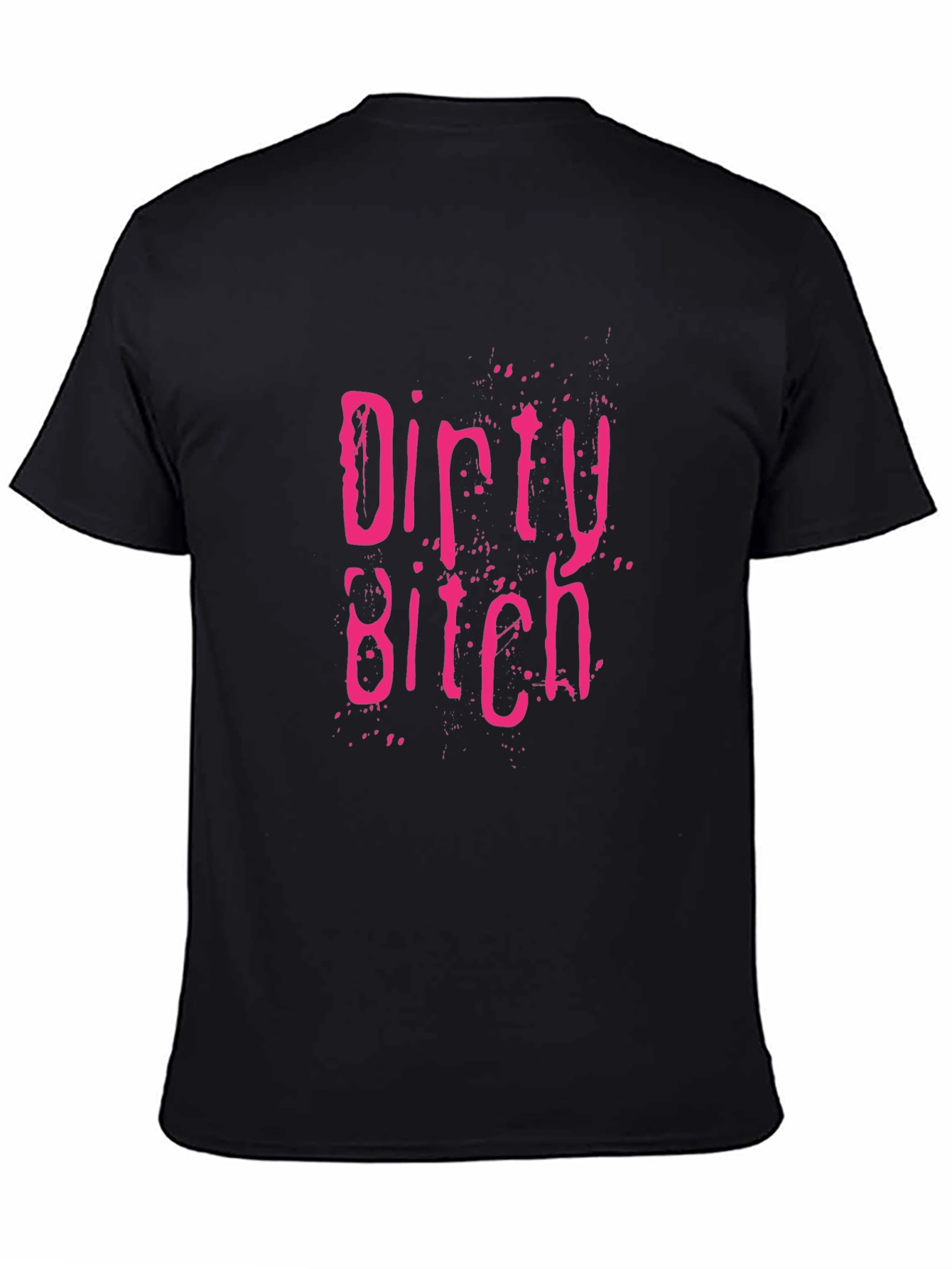 Black Dirty Bitch Graphic Print Crew Neck T-Shirt view 4