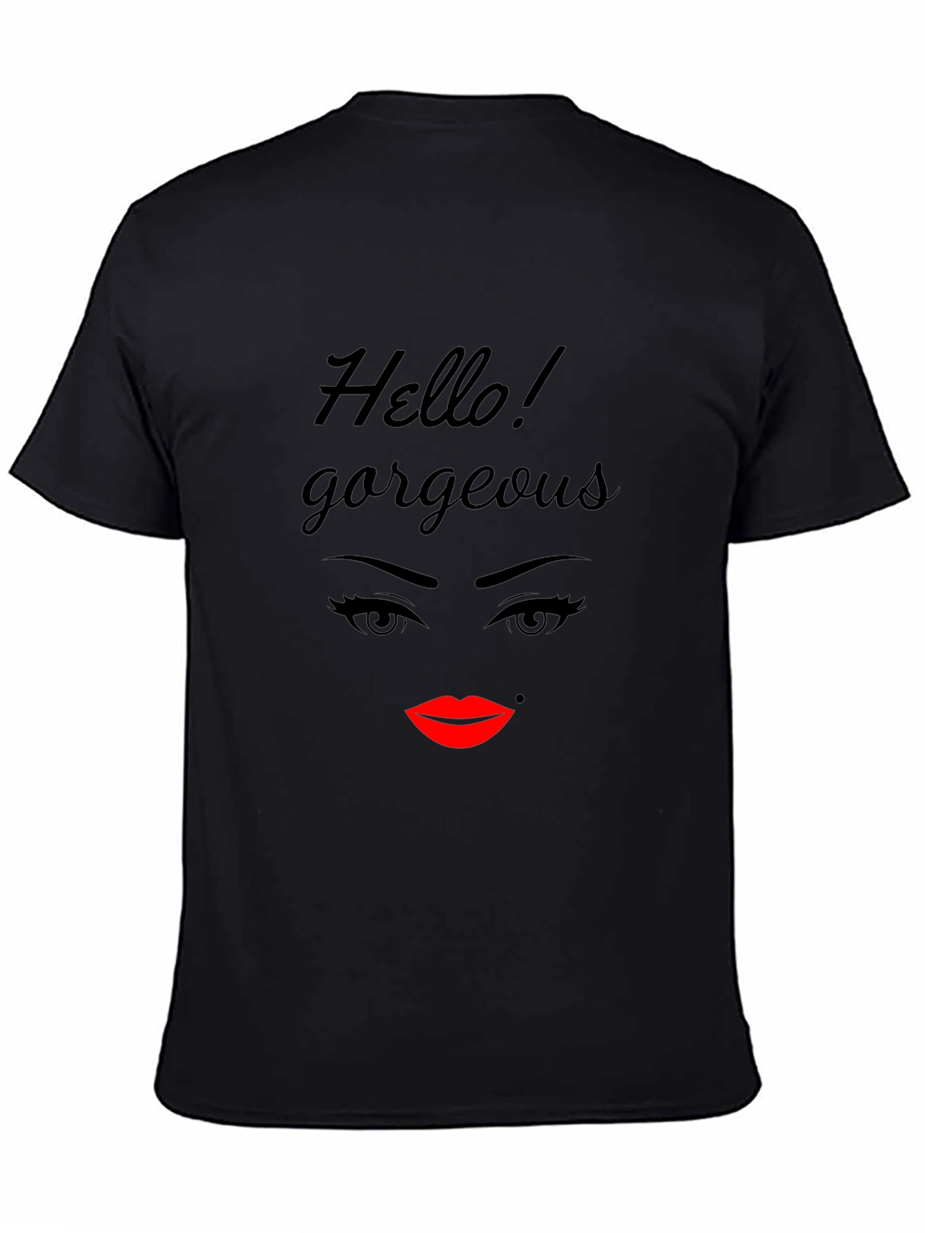 Black Hello Gorgeous Graphic T-Shirt - Black view 4