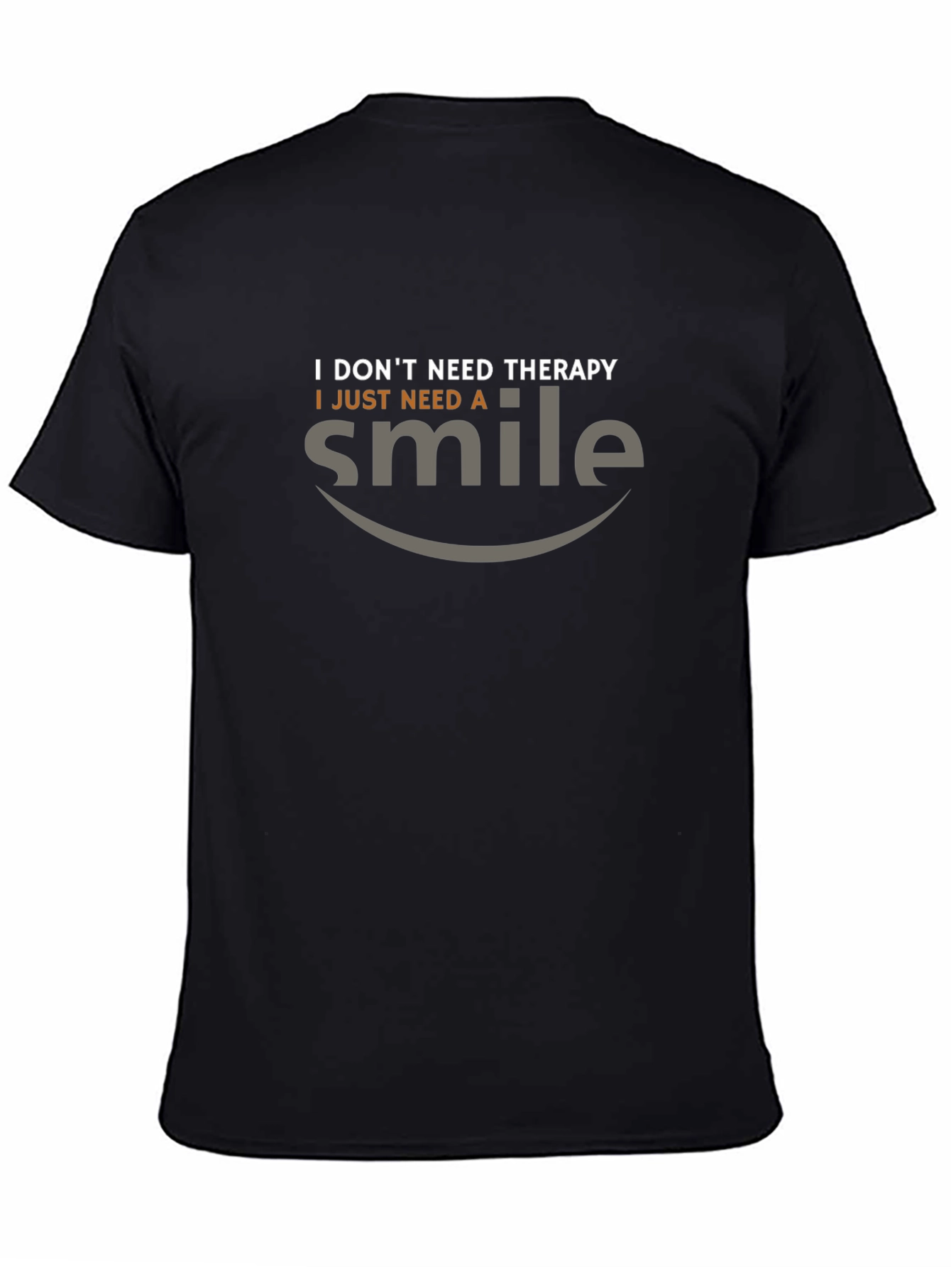 Black Funny Therapy Amazon Smile T-Shirt view 4