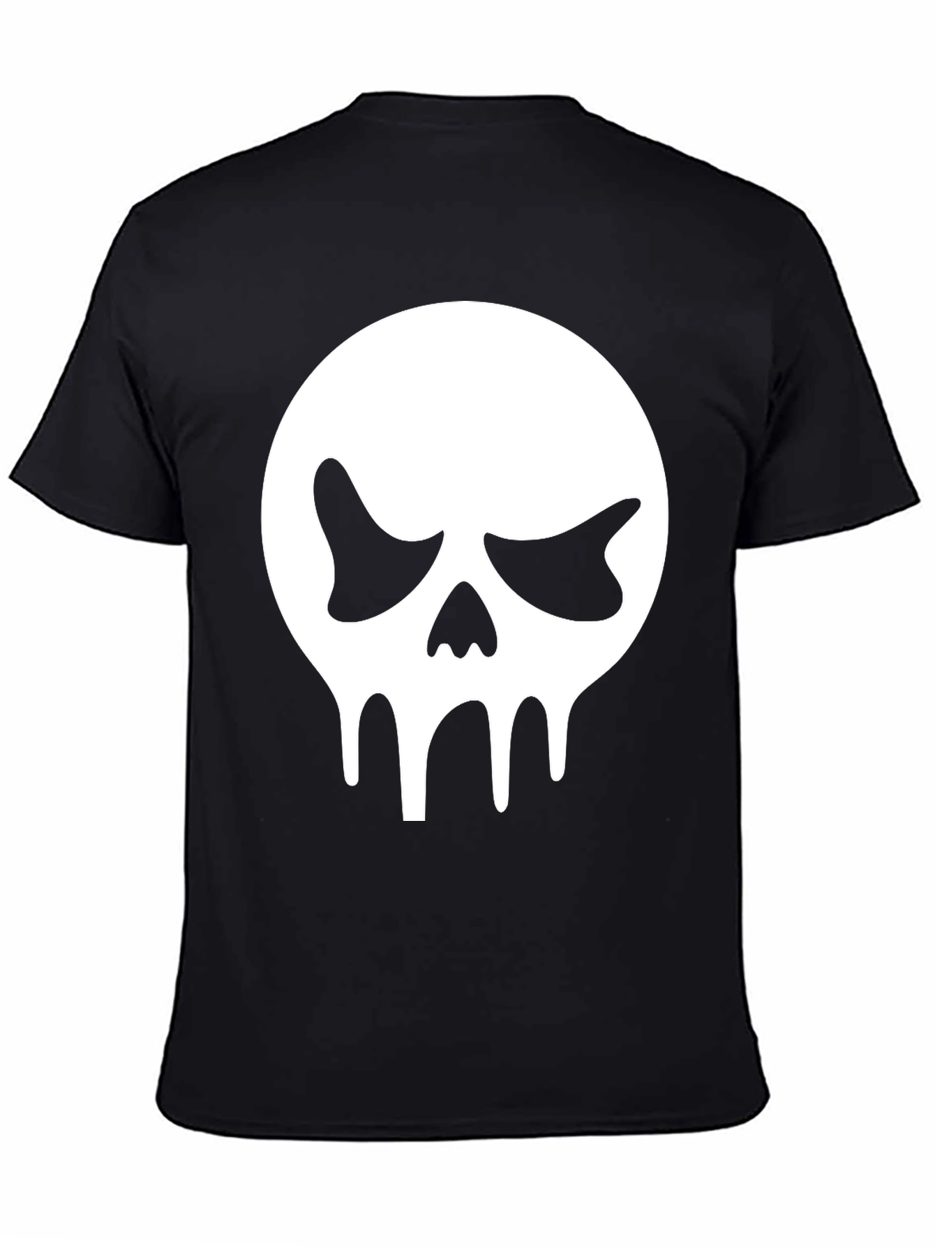 Black Skull Graphic Tee - Black Cotton T-Shirt view 4