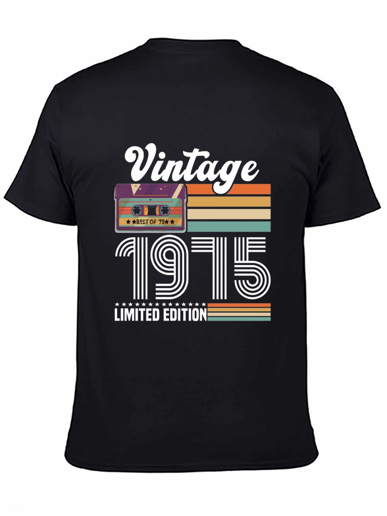 Black Vintage 1975 Limited Edition T-Shirt view 4