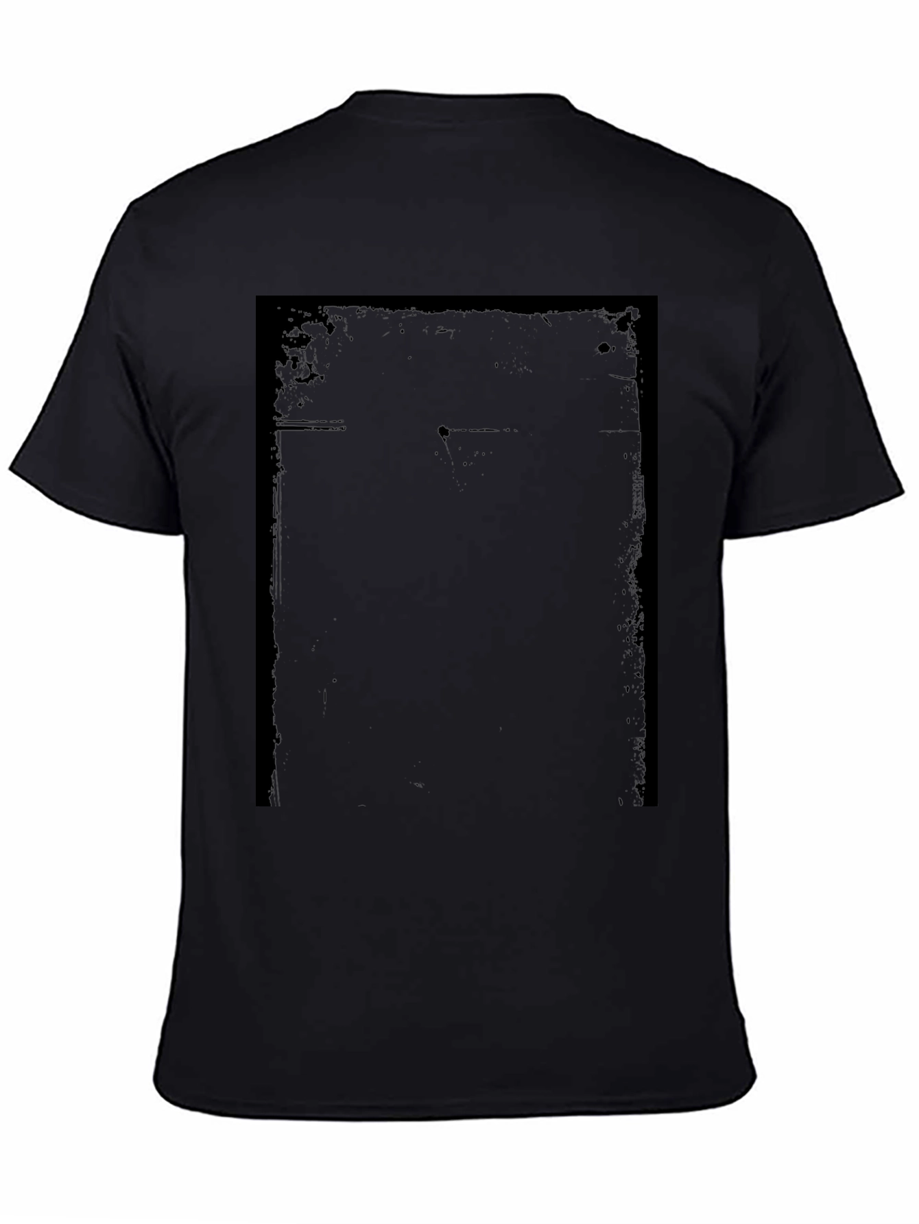 Black Men's Black Graphic Tee - Distressed Frame Design view 4