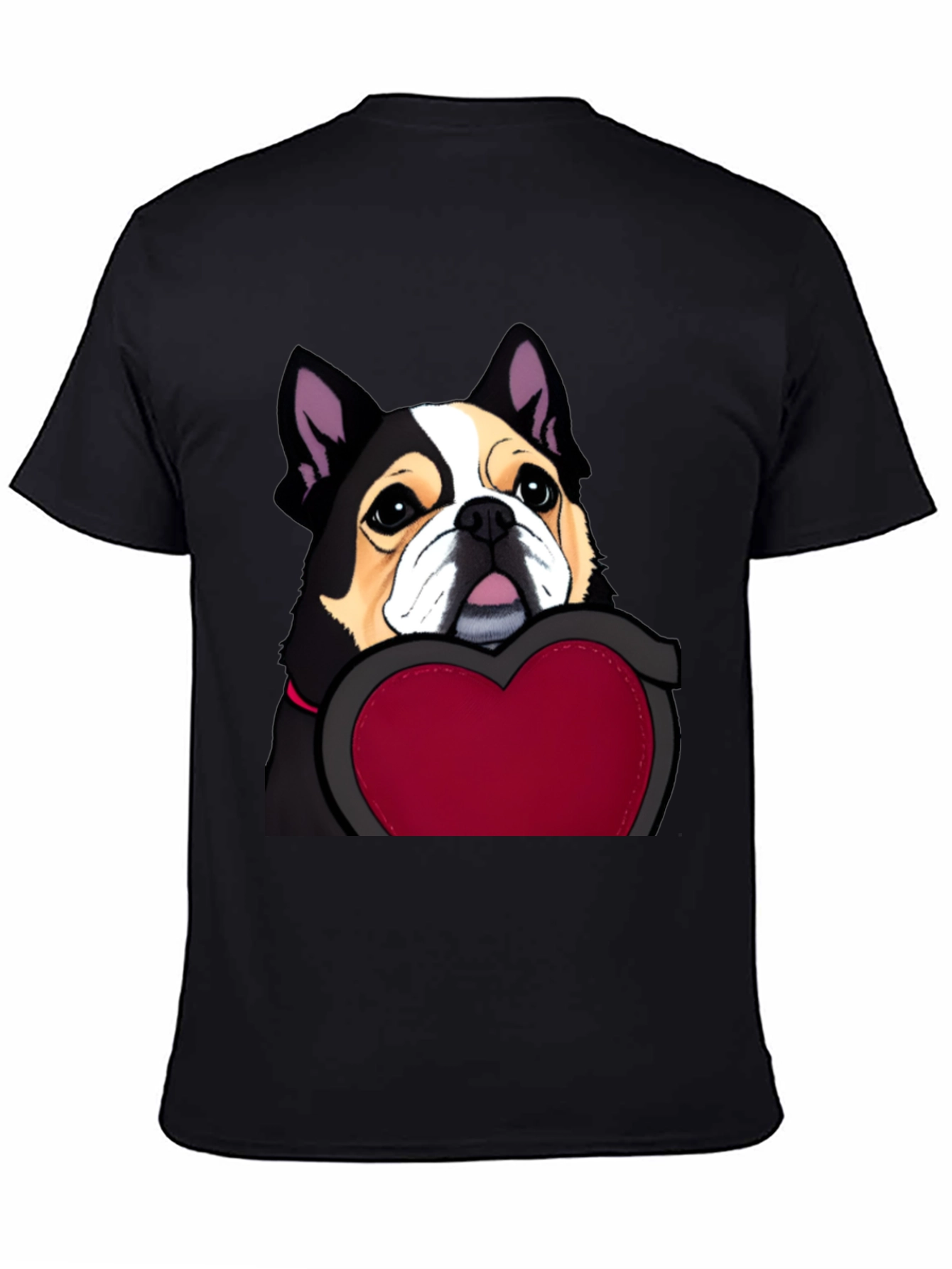 Black Dog with Heart Graphic Tee view 4