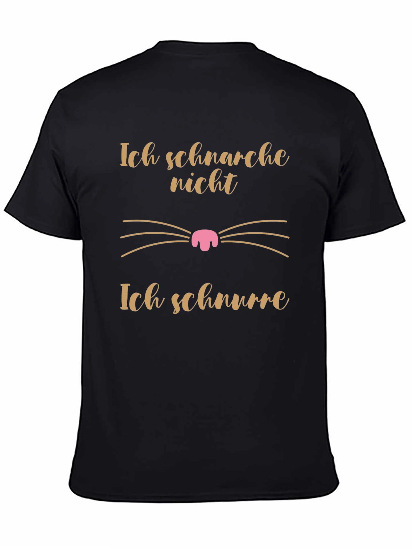 Black Ich Schnarche Nicht Funny Cat T-Shirt view 4