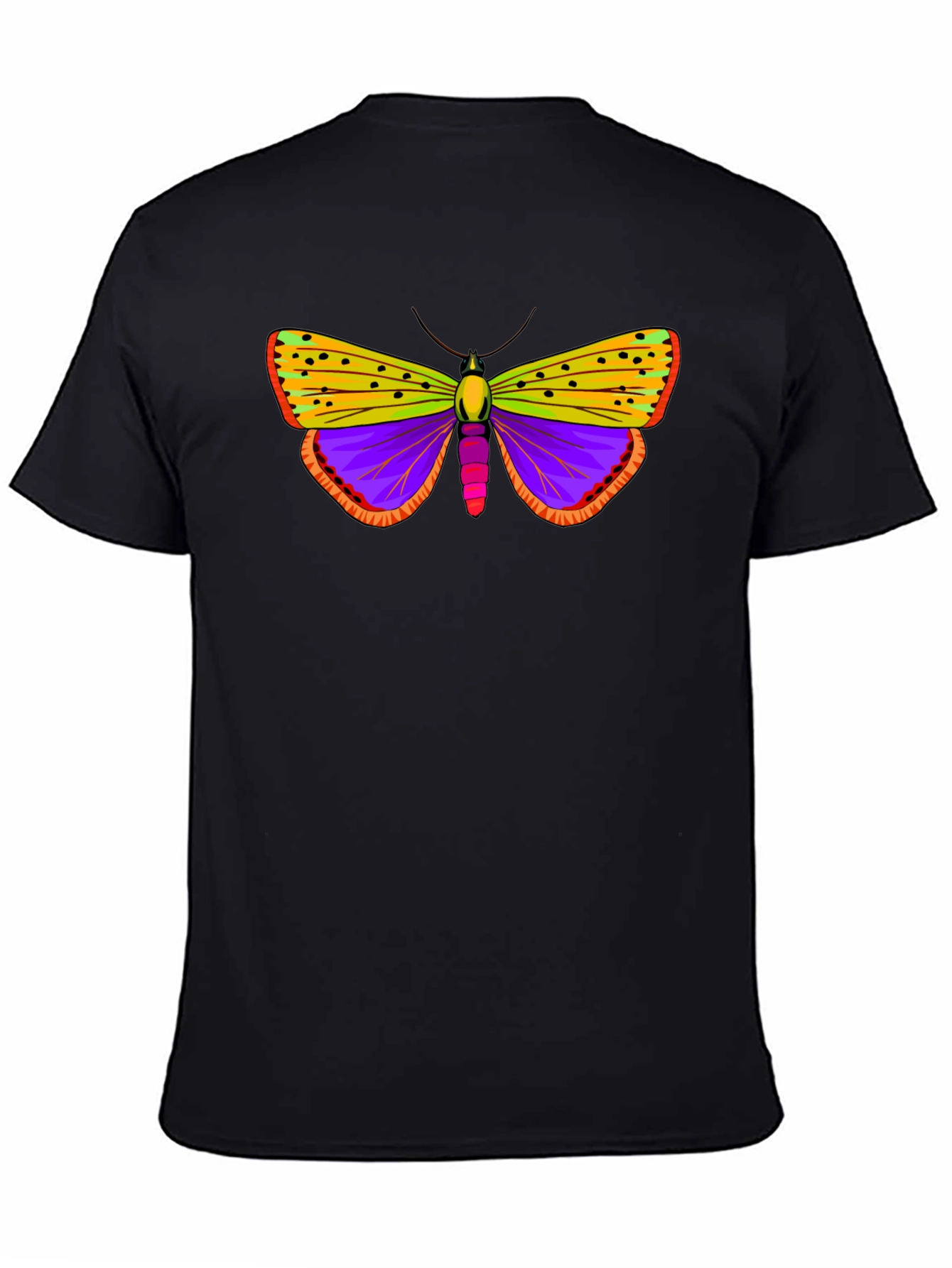 Black Butterfly Graphic Print Black T-Shirt view 4