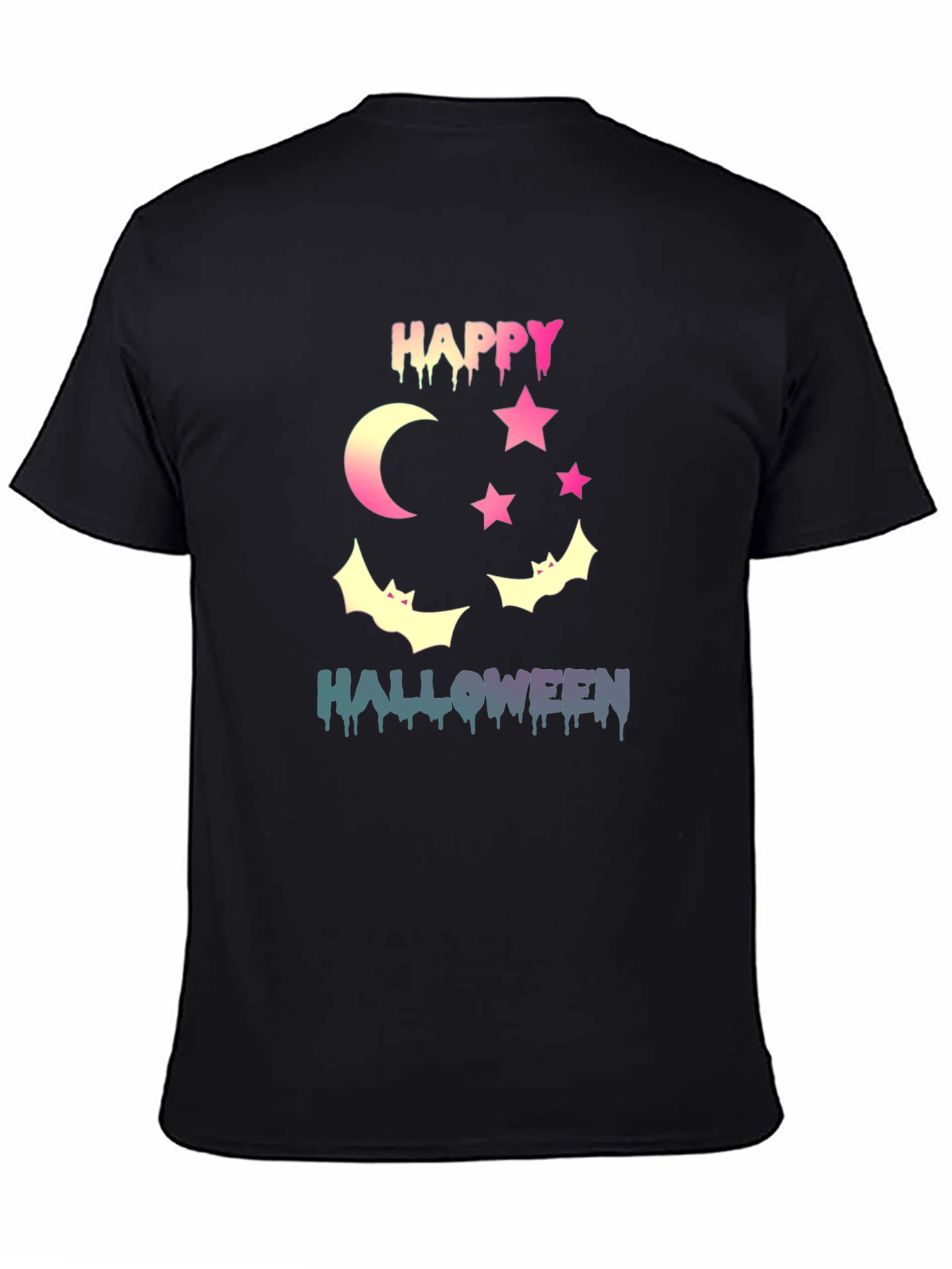 Black Happy Halloween Graphic T-Shirt view 4