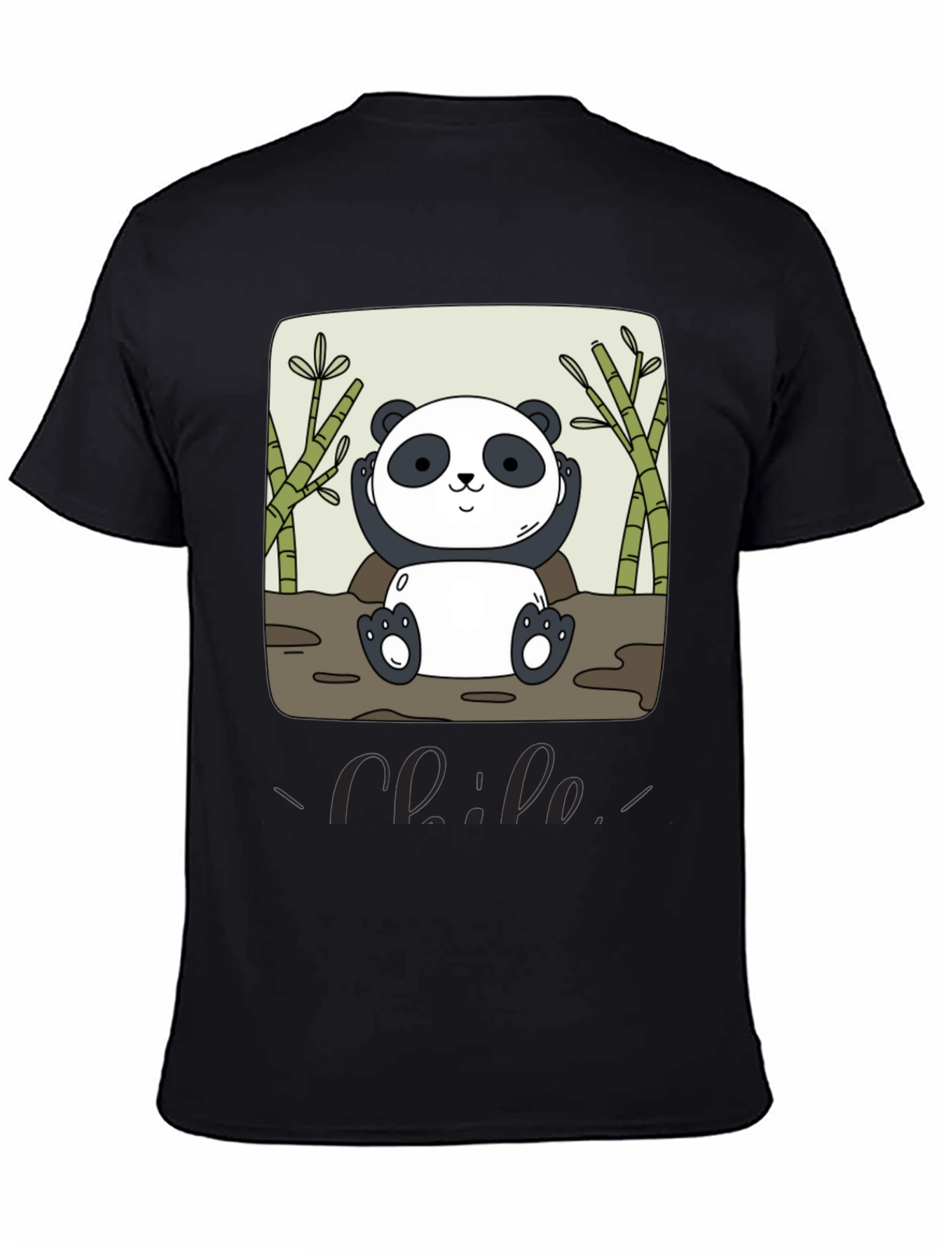 Black Panda Graphic Print T-Shirt - Casual Style view 4