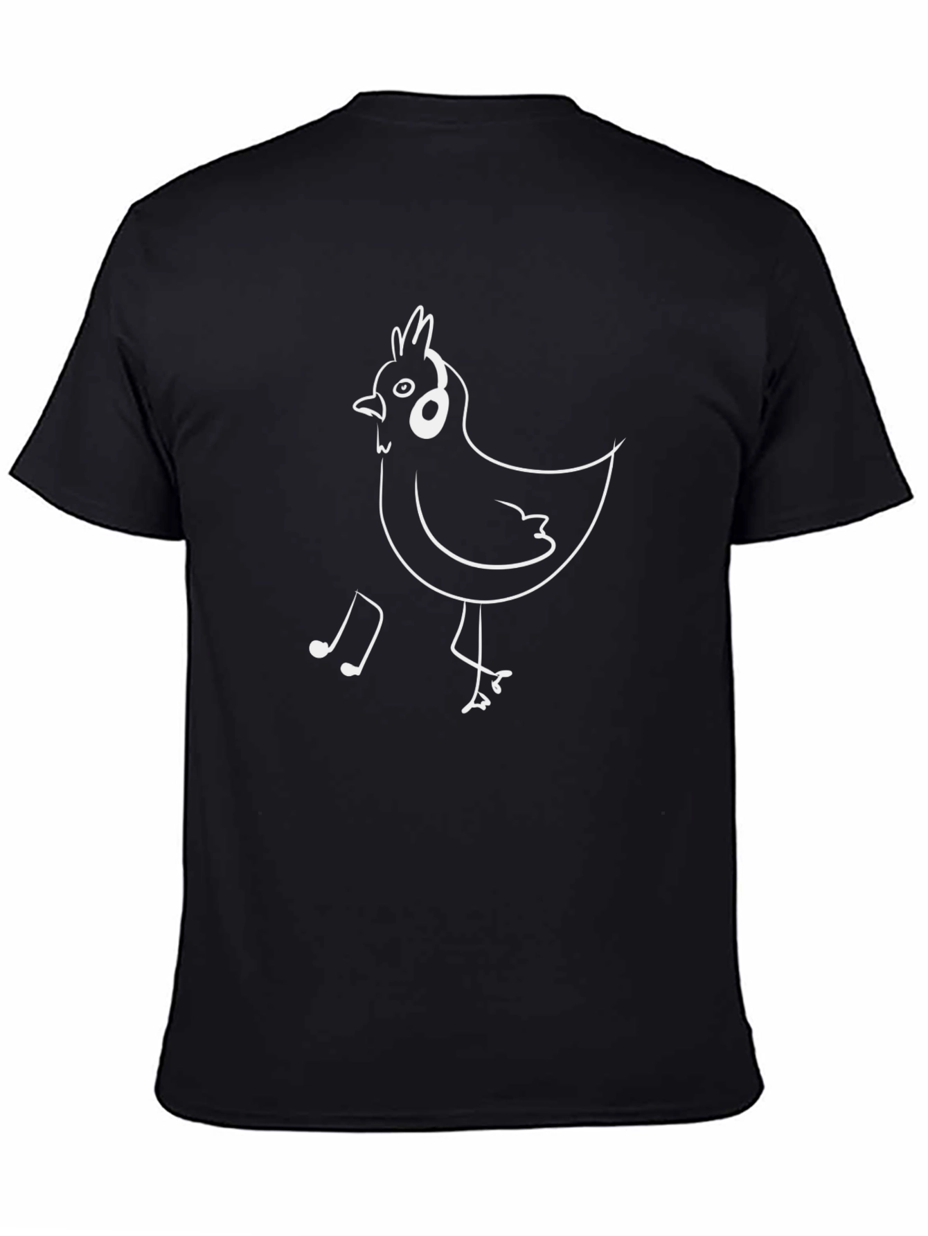 Black Funny Chicken DJ Black T-Shirt view 4