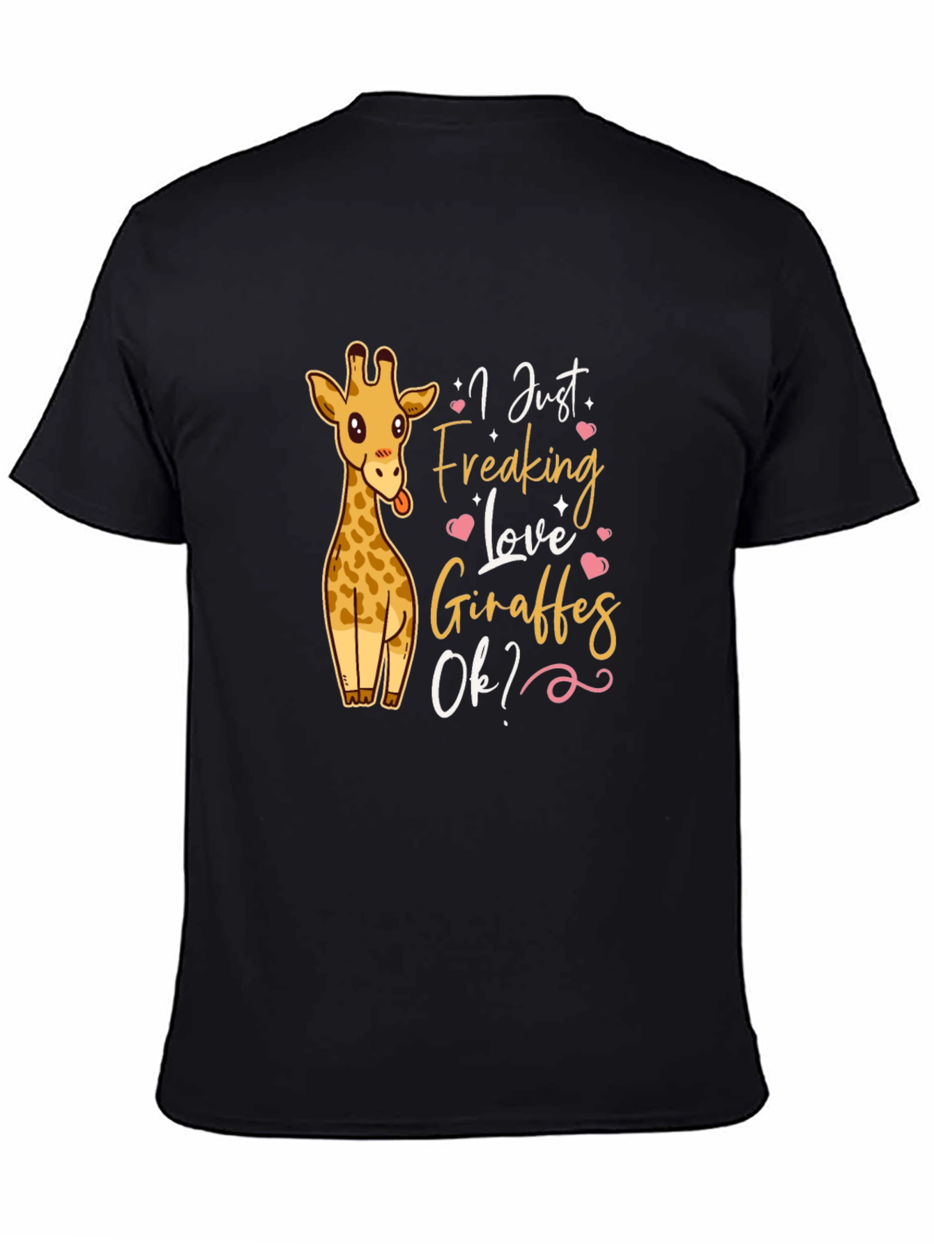 Black I Just Freaking Love Giraffes T-Shirt view 4