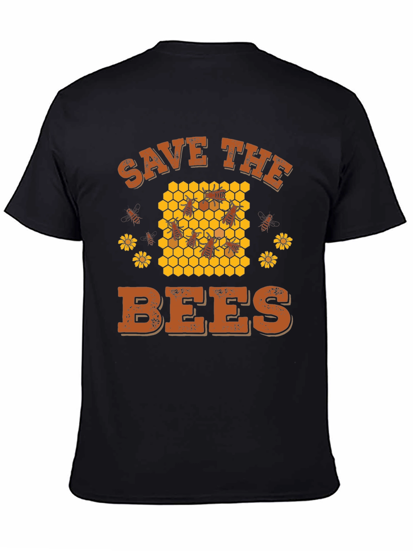 Black Save the Bees Graphic Tee - Black view 4