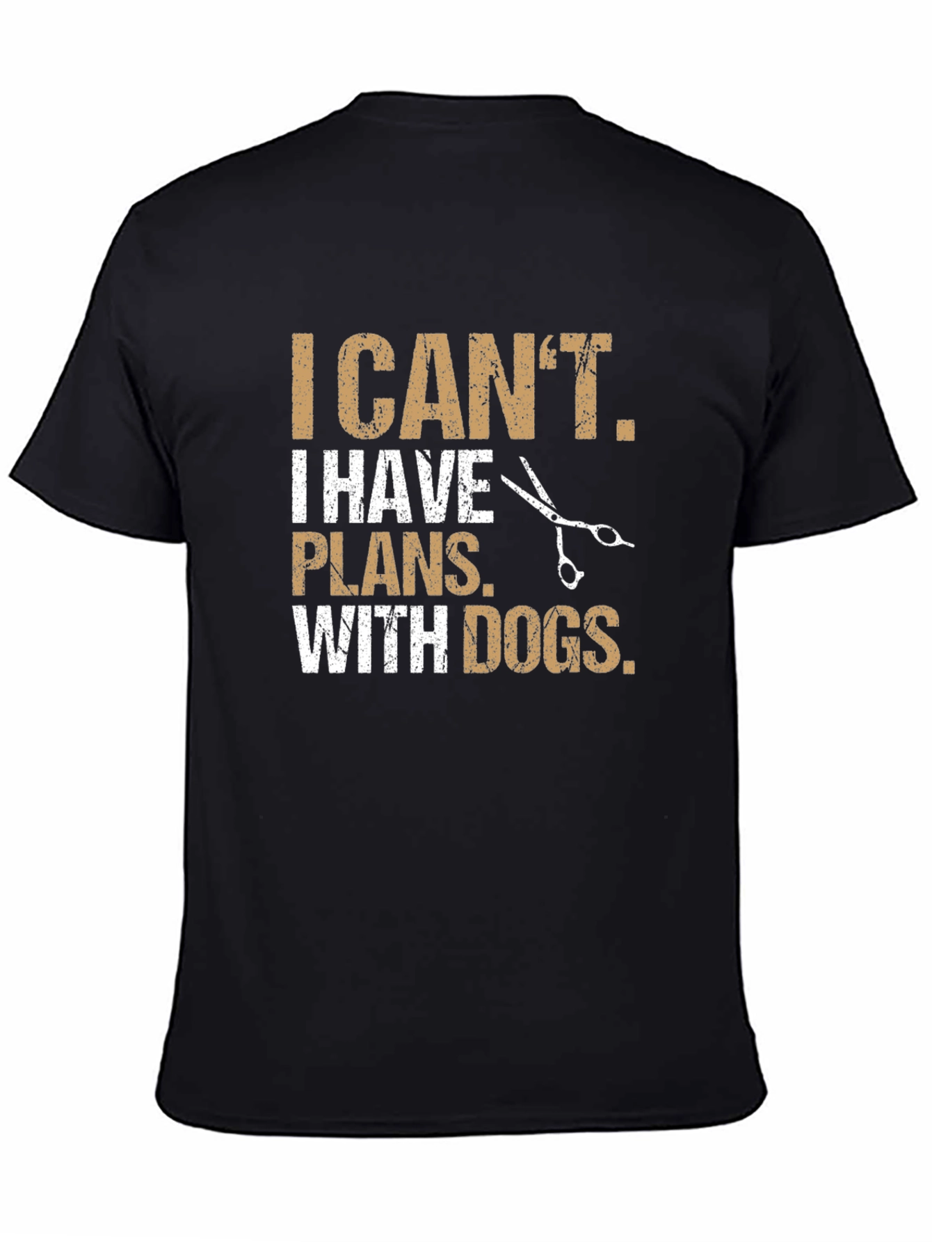 Black Funny Dog Groomer T-Shirt: I Can't, Plans With Dogs view 4