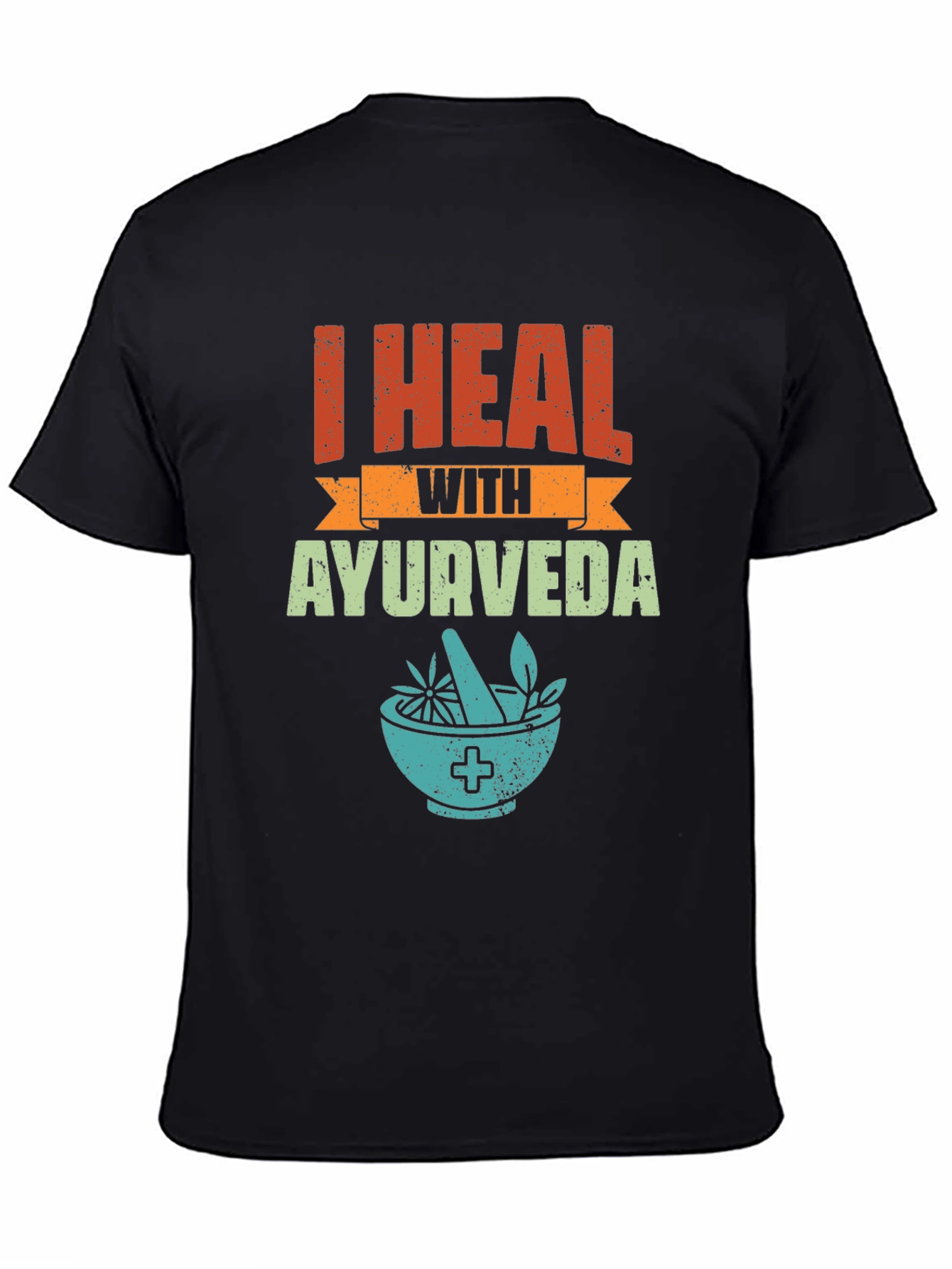 Black I Heal With Ayurveda Graphic Tee view 4