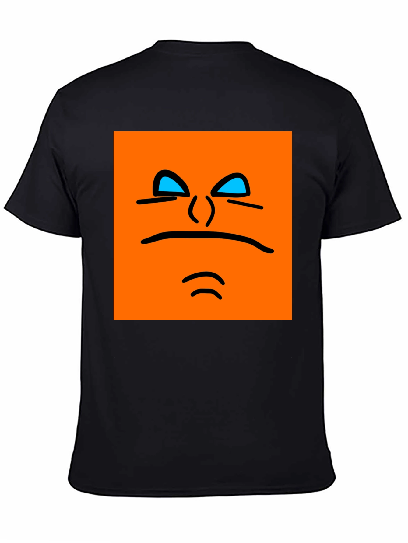 Black Orange Face Graphic Tee - Black view 4