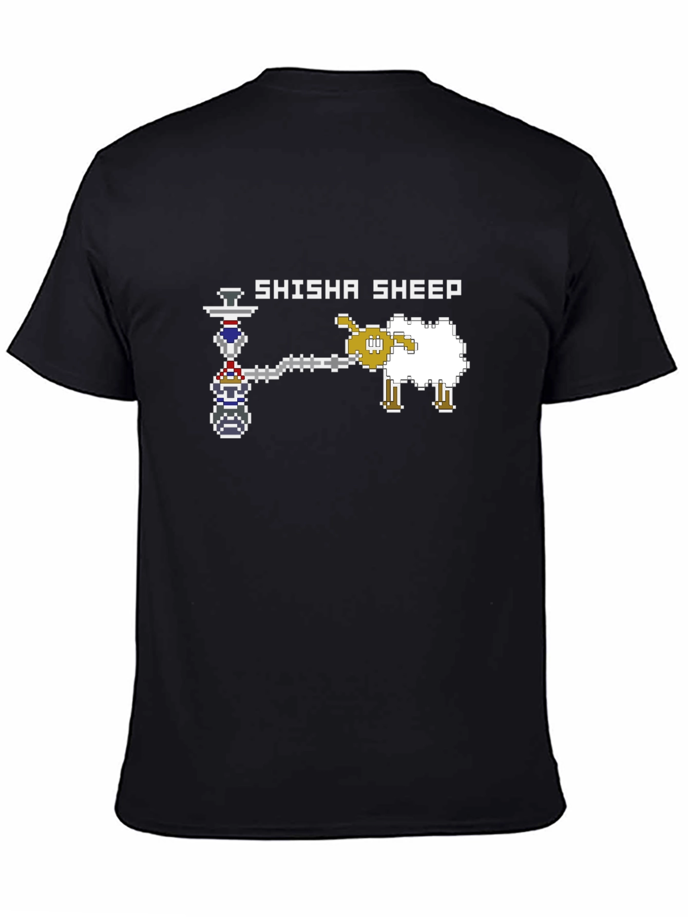 Black Shisha Sheep Graphic Black T-Shirt view 4